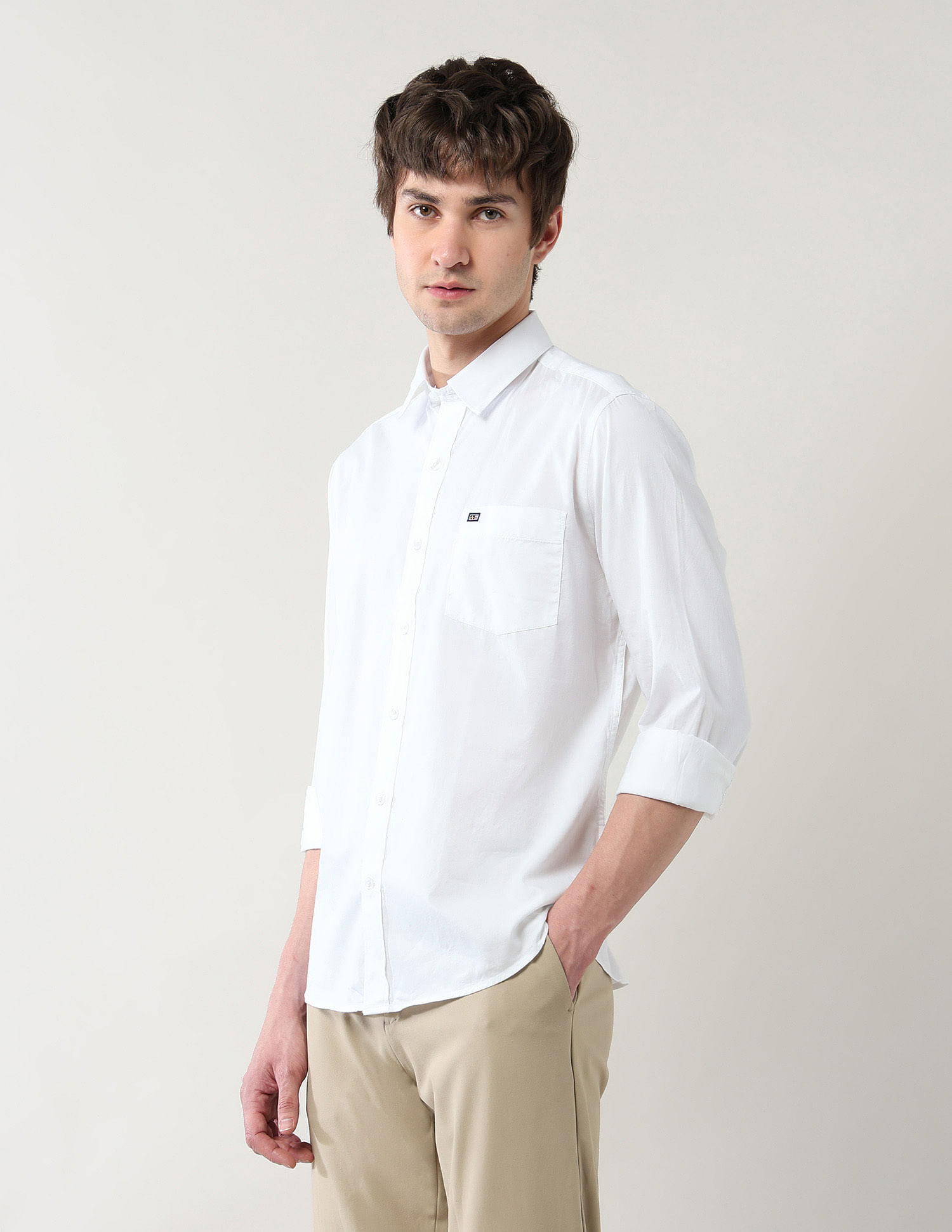 Arrow Sport Solid Pure Cotton Tailored Fit Shirt