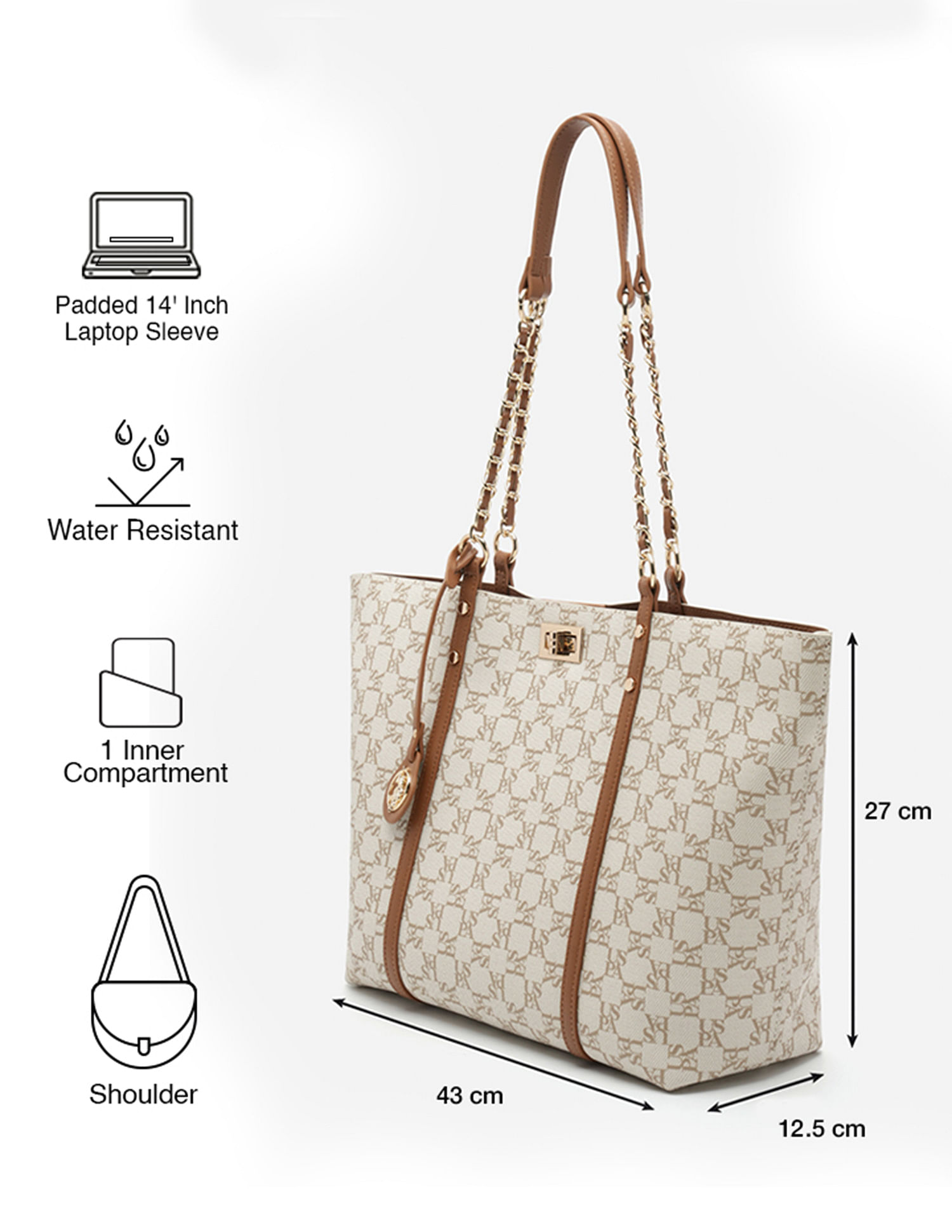 U.S. Polo Assn. Kylie Monogram Tote Bag