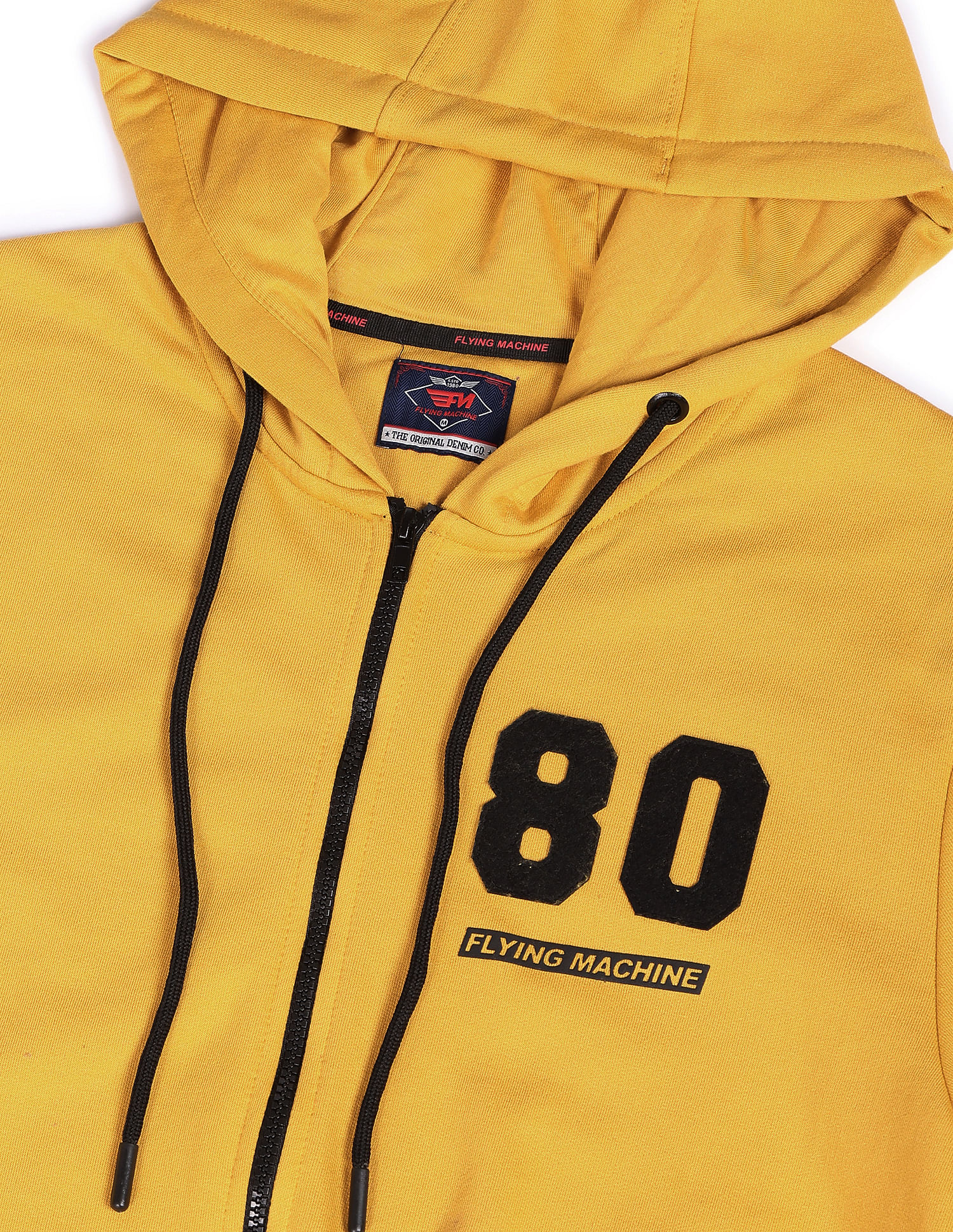 Mens yellow zip up hoodie on sale