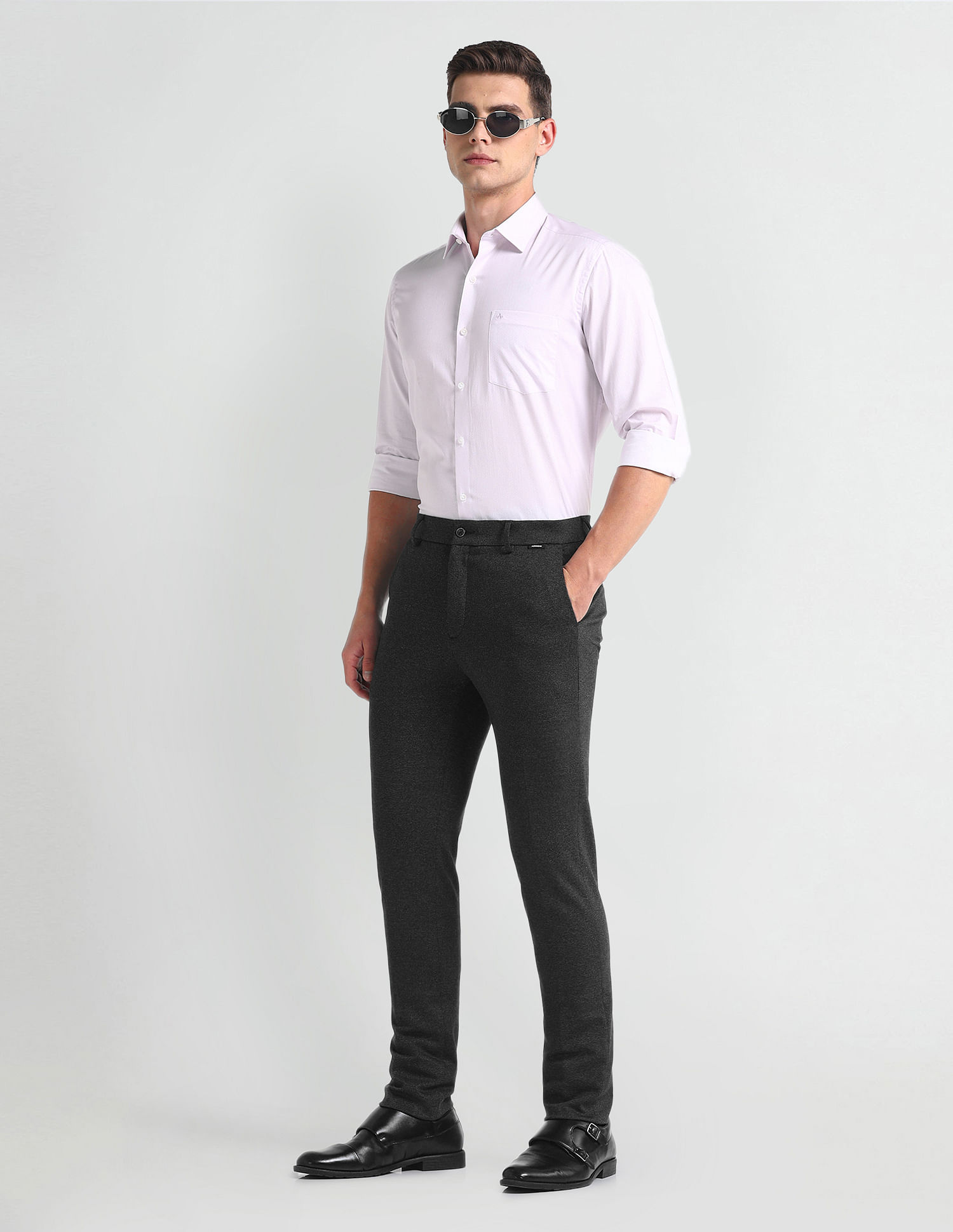 Arrow Newyork Smart Flex Heathered Trousers