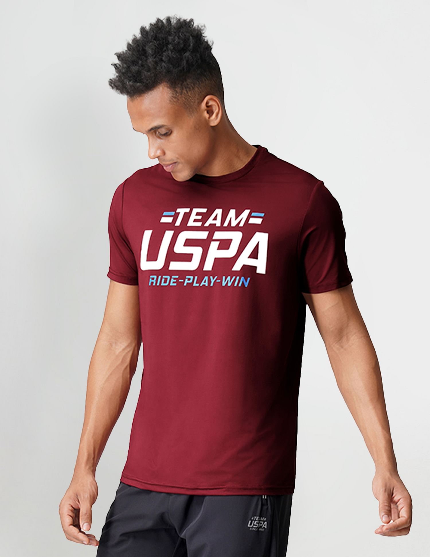 Buy USPA Innerwear Brand Print Crew Neck I713 Lounge T-Shirt - Pack Of 1 -  NNNOW.com