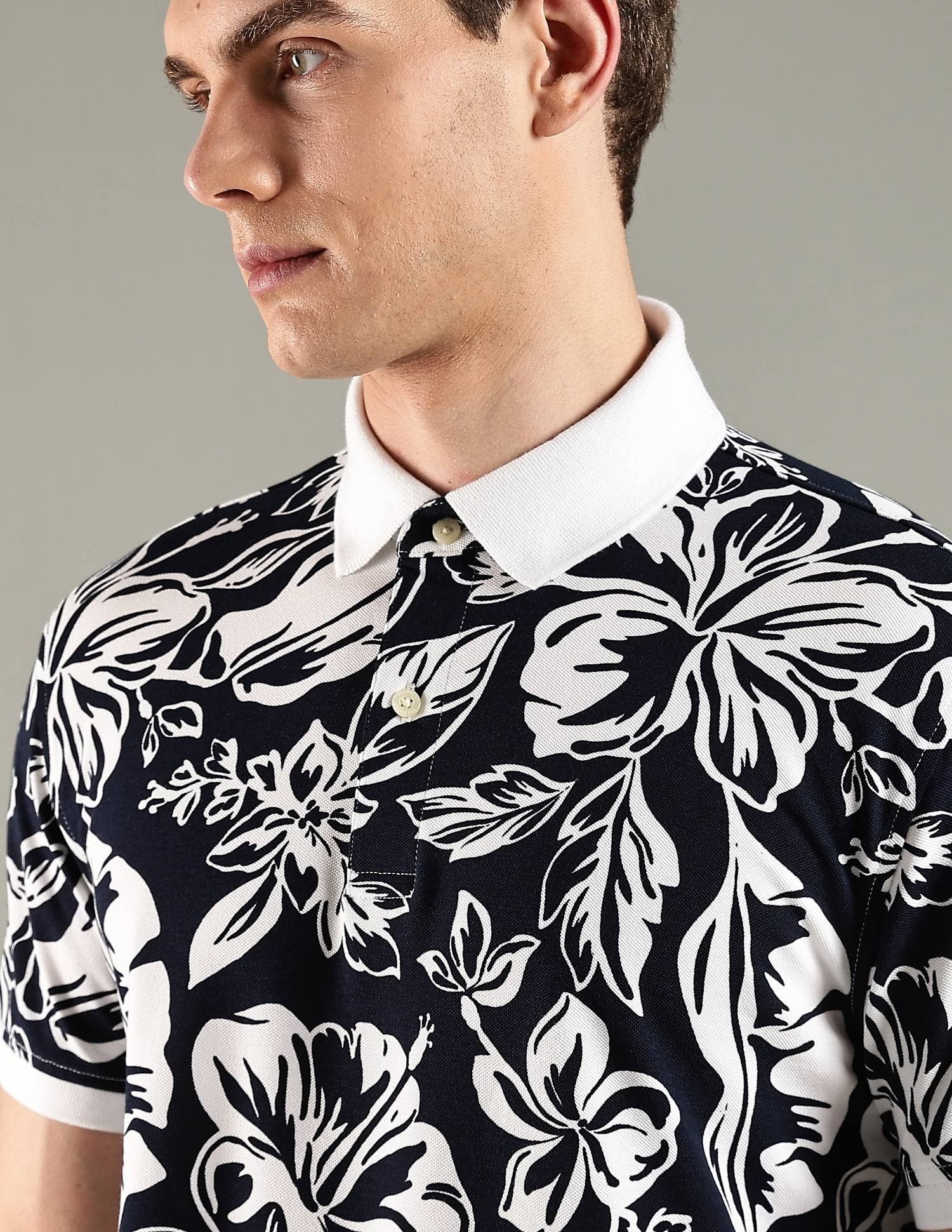 Tommy Hilfiger Printed Regular Fit Cotton Polo T-Shirt