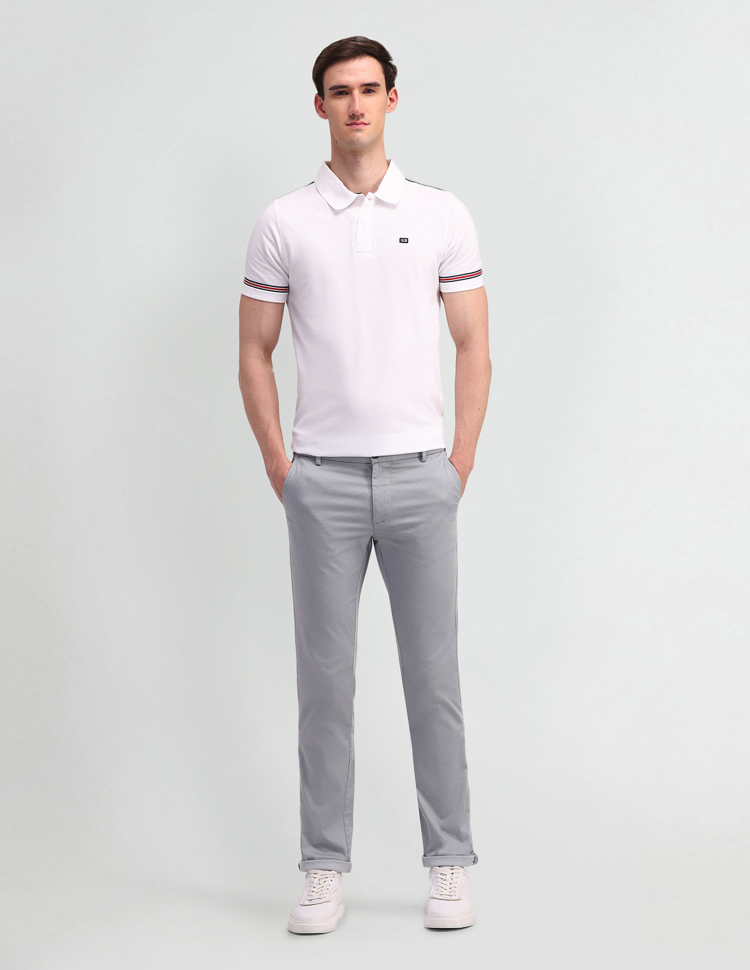 Arrow Sports Slim Fit Inner Web Detailed Trousers