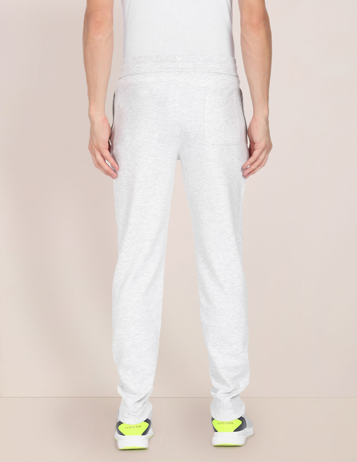 U.S. POLO ASSN. Mid Rise Textured Track Pants White 