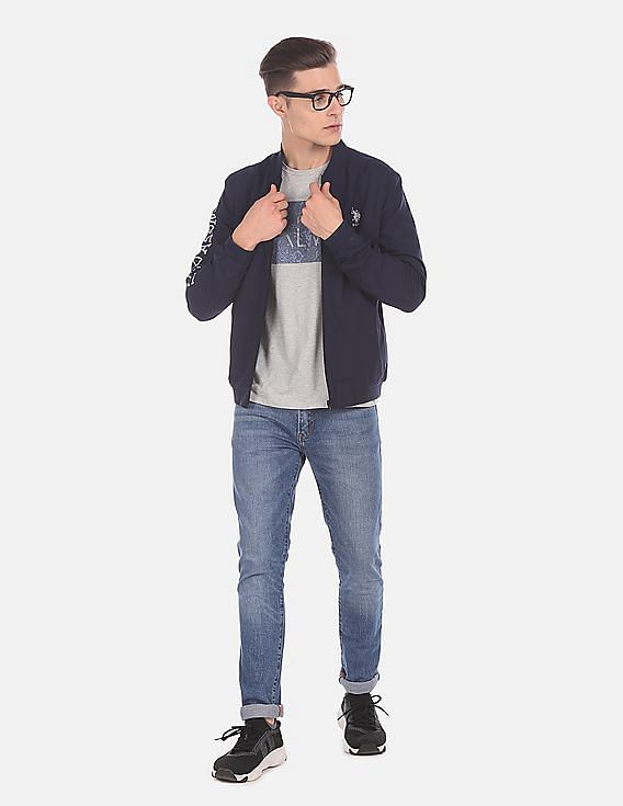 U.S. Polo Assn. Men Navy Solid Bomber Jacket