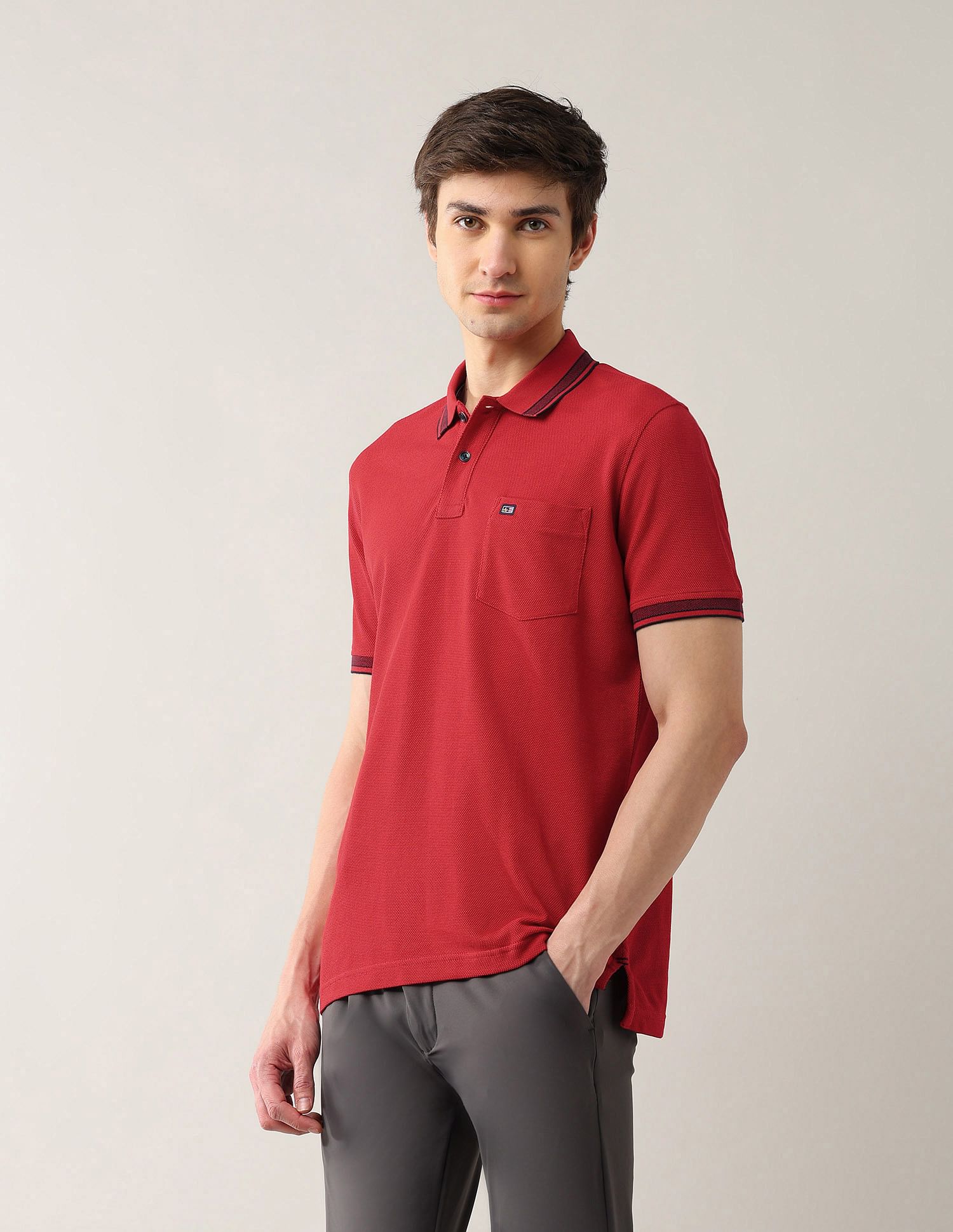 Arrow Sport Solid Pure Cotton 4 In 1 Rugby Polo Shirt