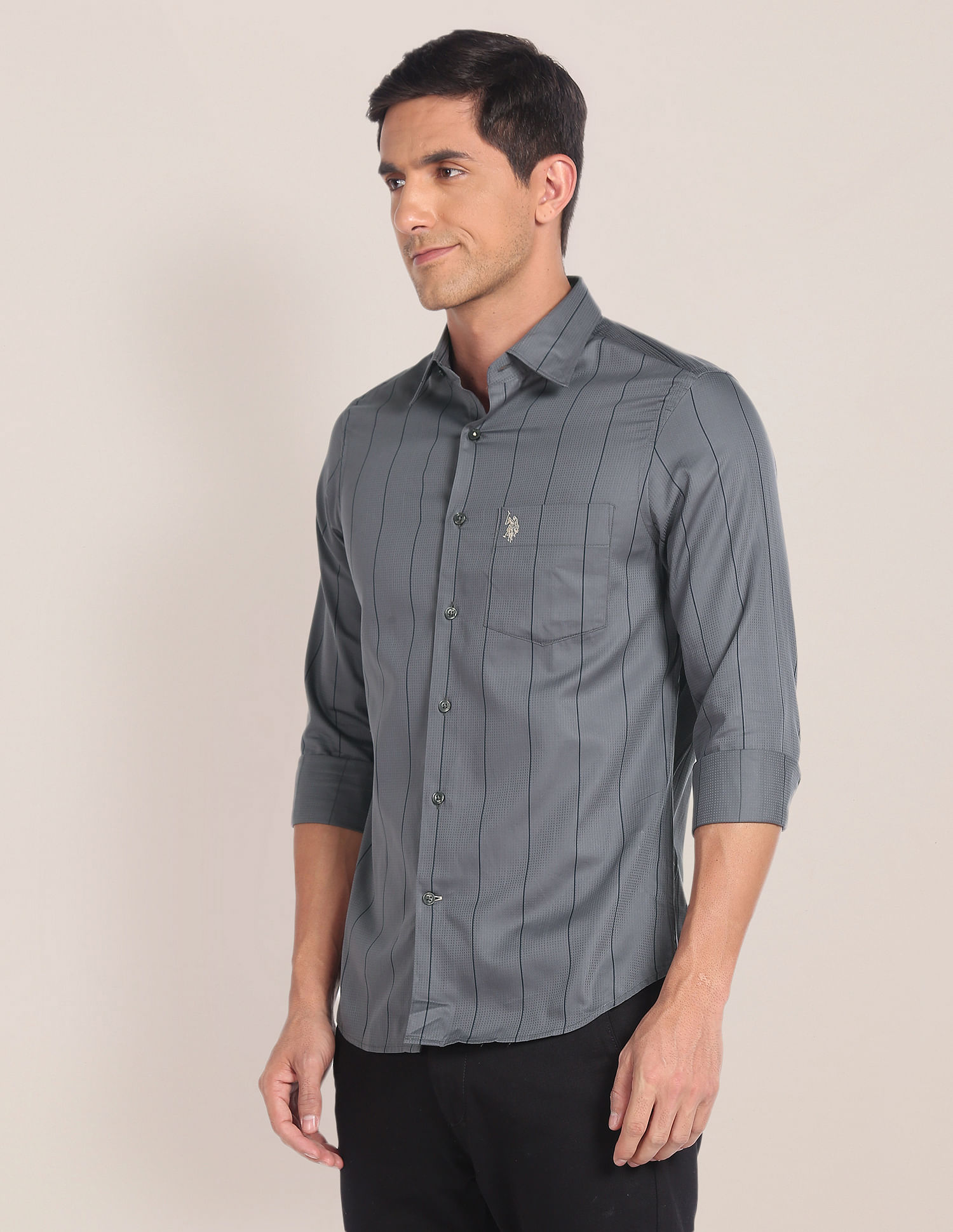 U.S. Polo Assn. Cutaway Collar Vertical Stripe Shirt