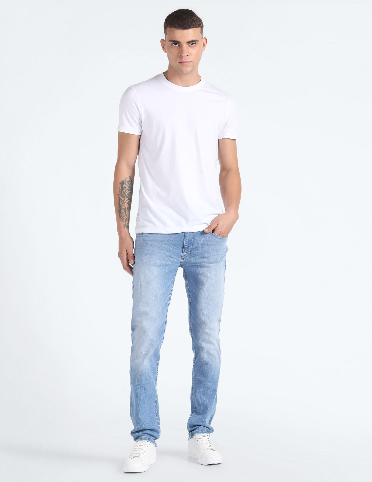 Flying Machine Freddie Slim Straight Mid Rise Jeans