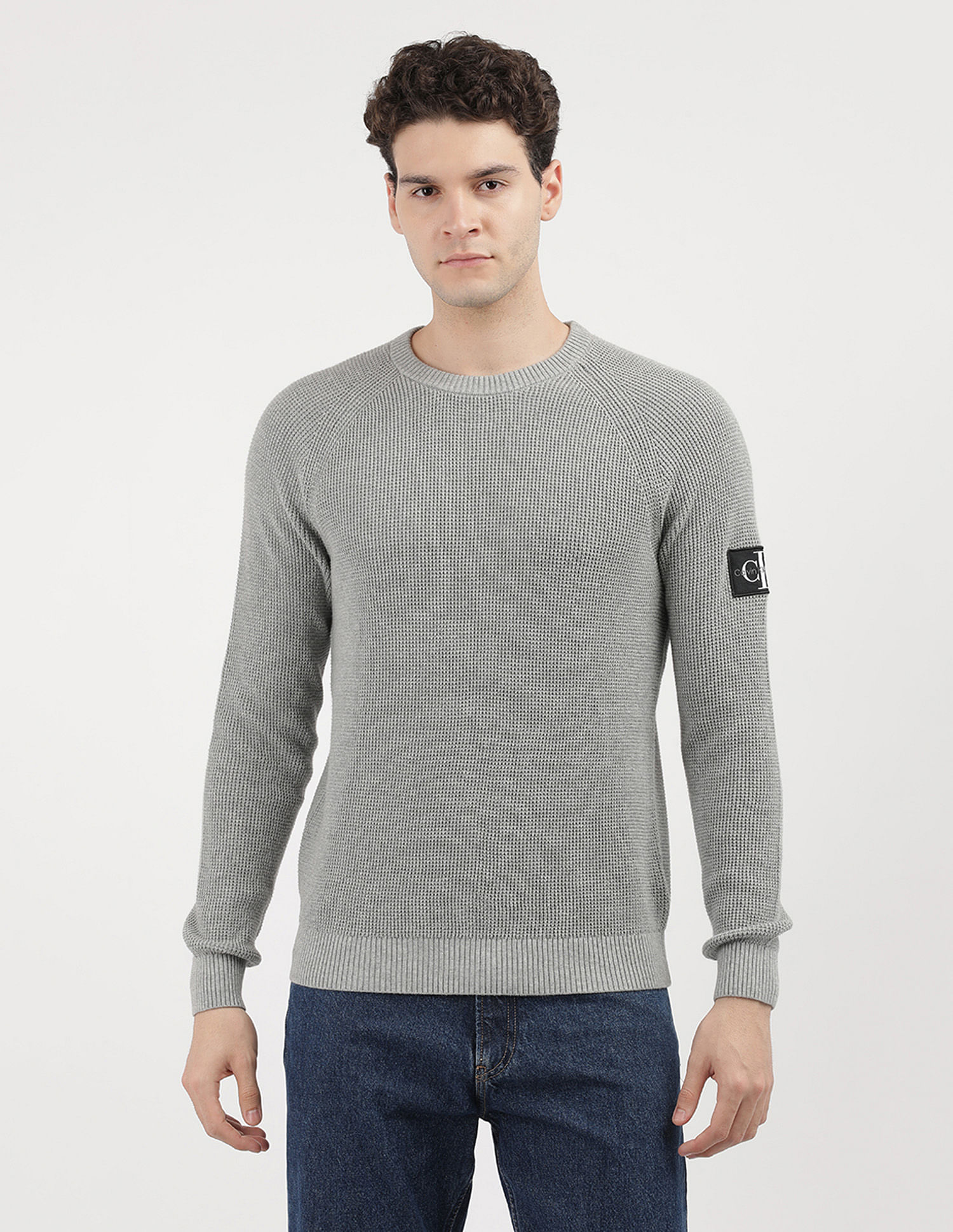 Buy Calvin Klein Jeans Badge Easy Crew Neck Sweater - NNNOW.com