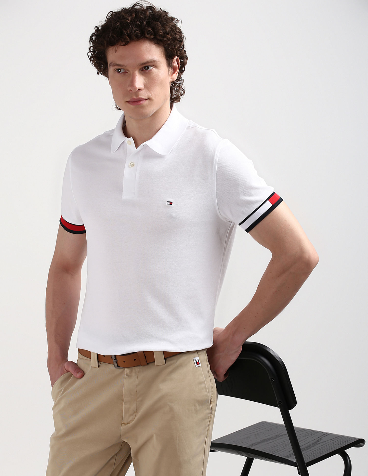 Tommy Hilfiger Flag Cuff Slim Polo Shirt
