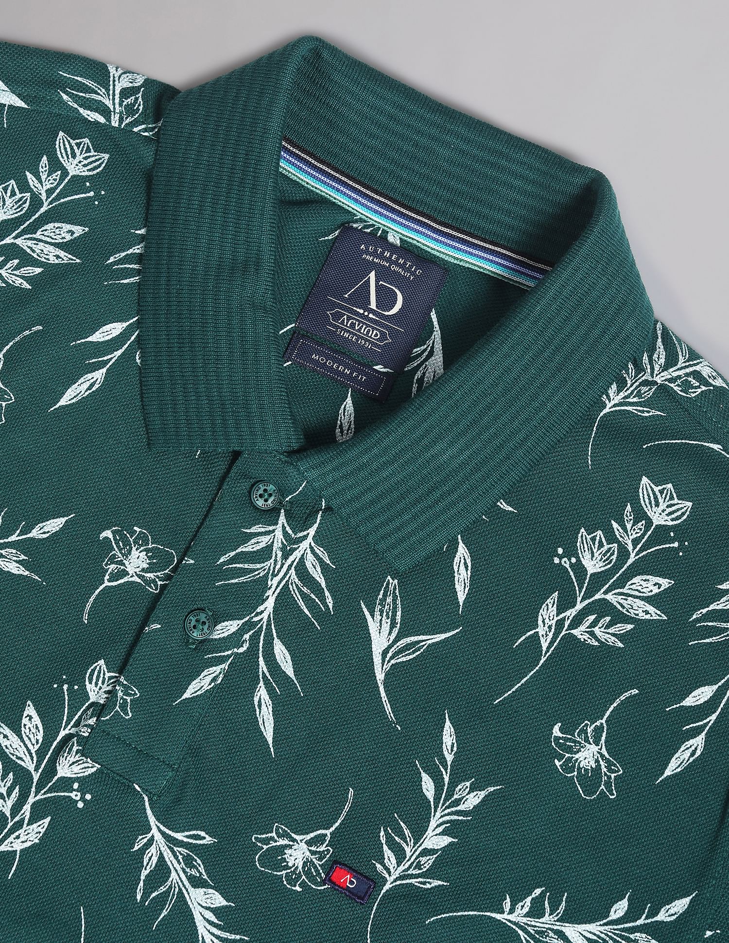 AD by Arvind Real Deal Tropical Print Polo Shirt