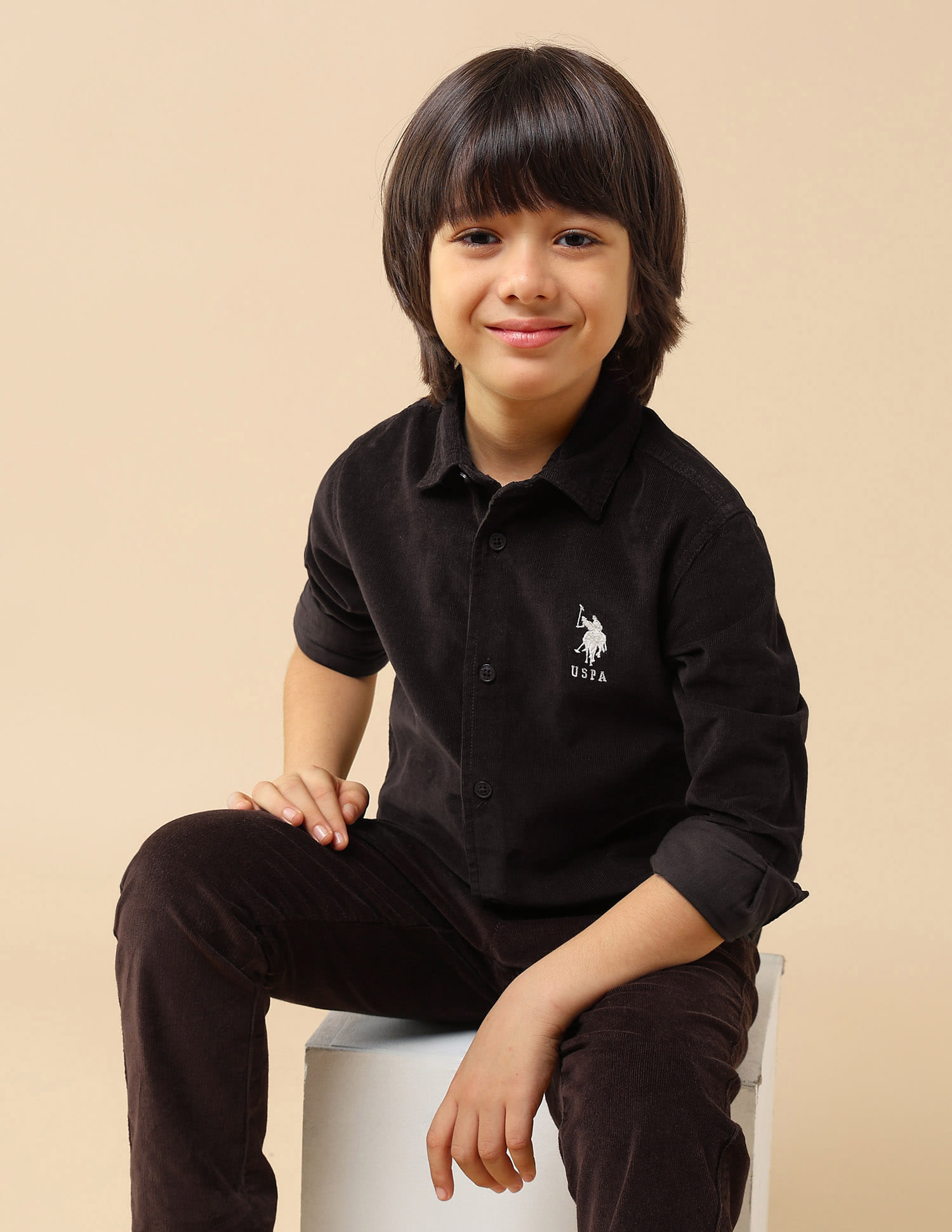 Buy Polo Kids Boys Solid Corduroy Shirt