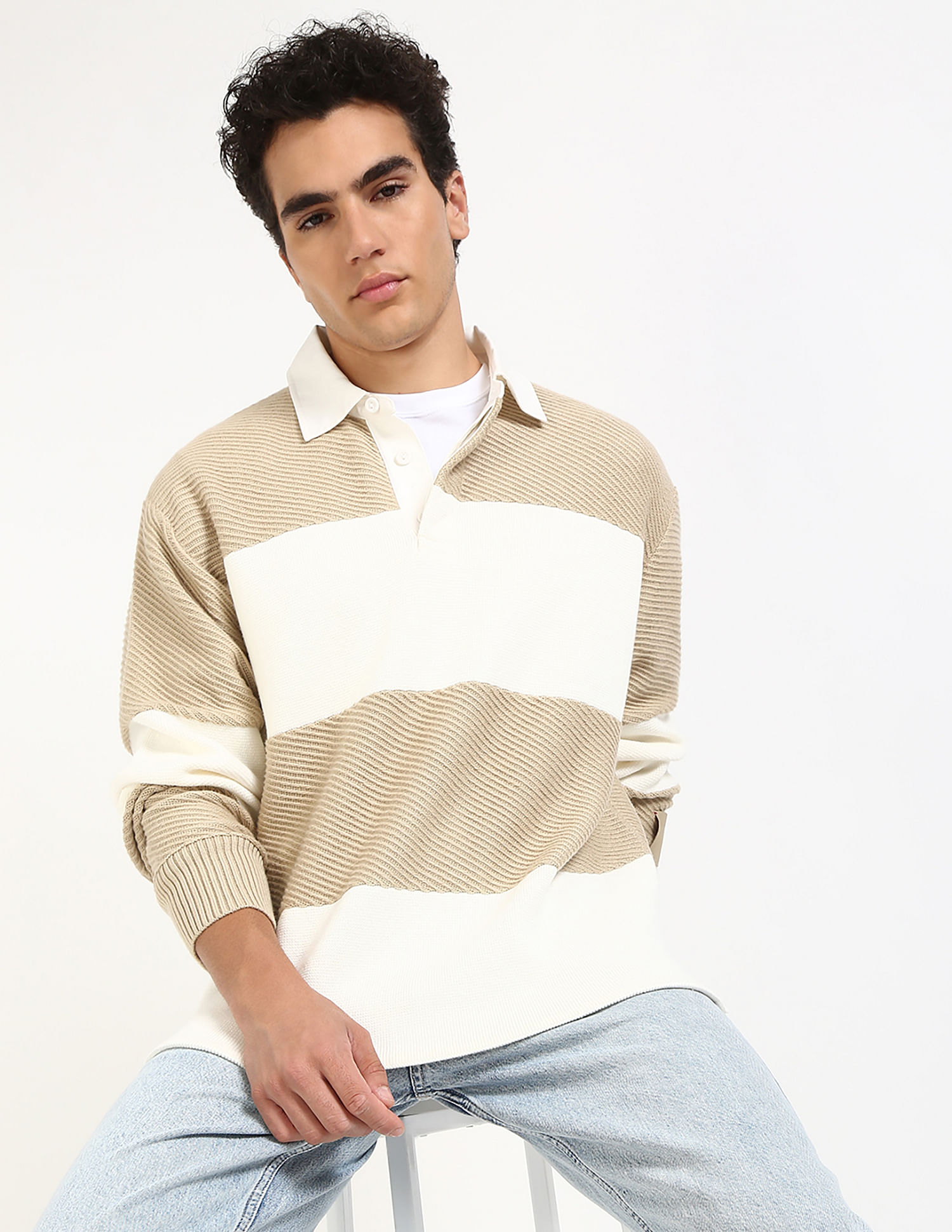 Tommy Hilfiger Rugby Stripe Sustainable Cotton Sweatshirt