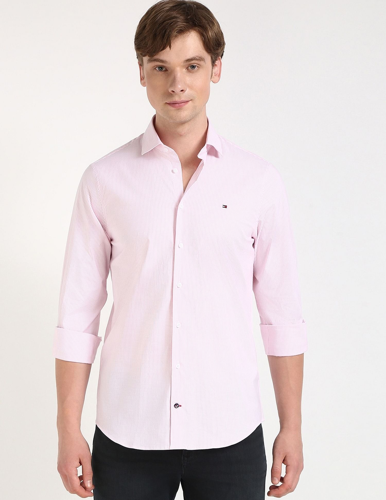 Tommy Hilfiger Striped Slim-Fit Poplin Woven Shirt