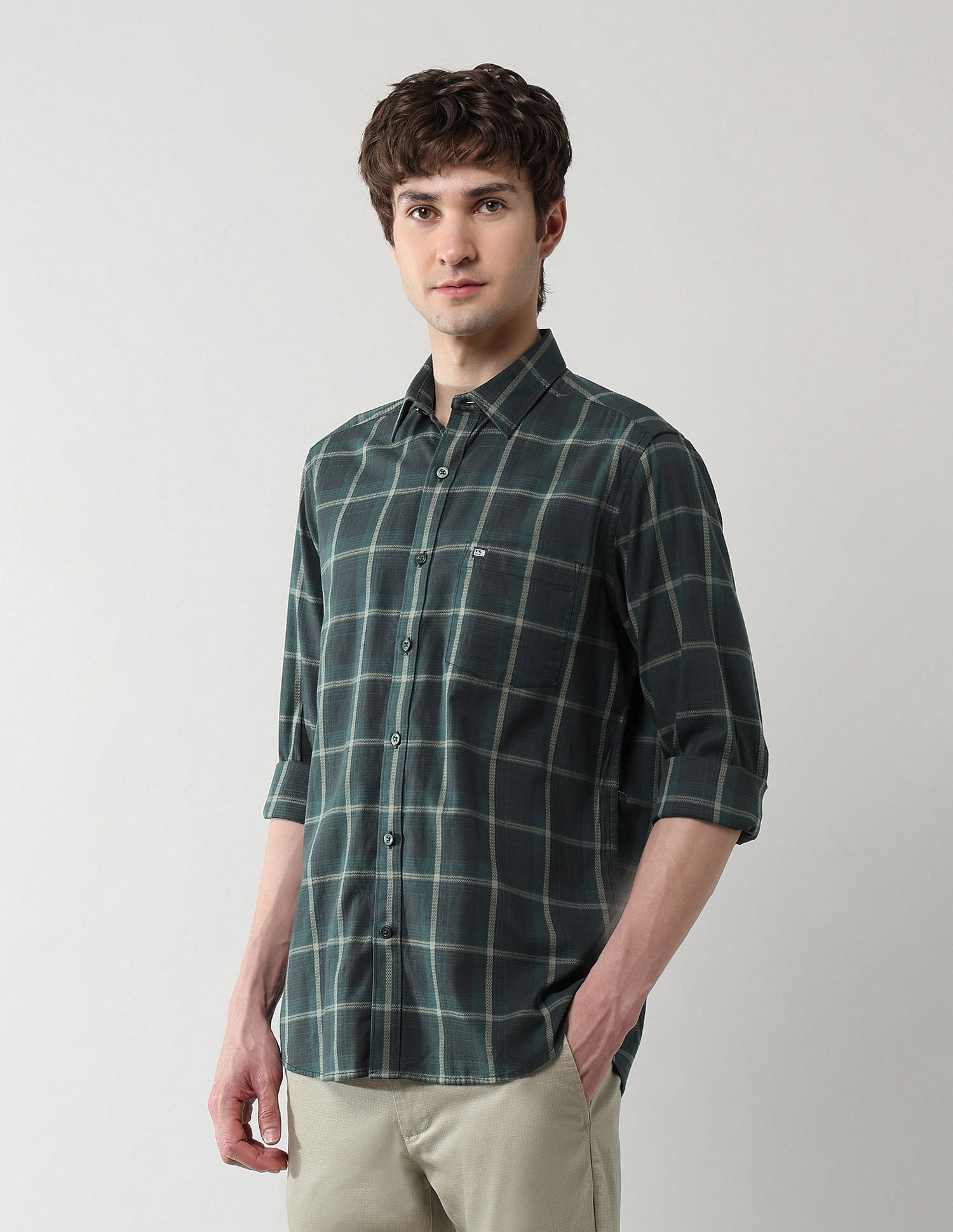 Arrow Sport Grid Tattersall Checked Dobby Shirt