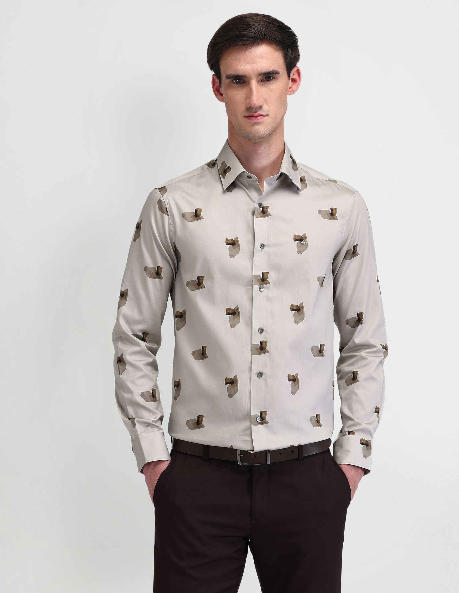 Arrow Brooklyn Fit All-over Print Shirt