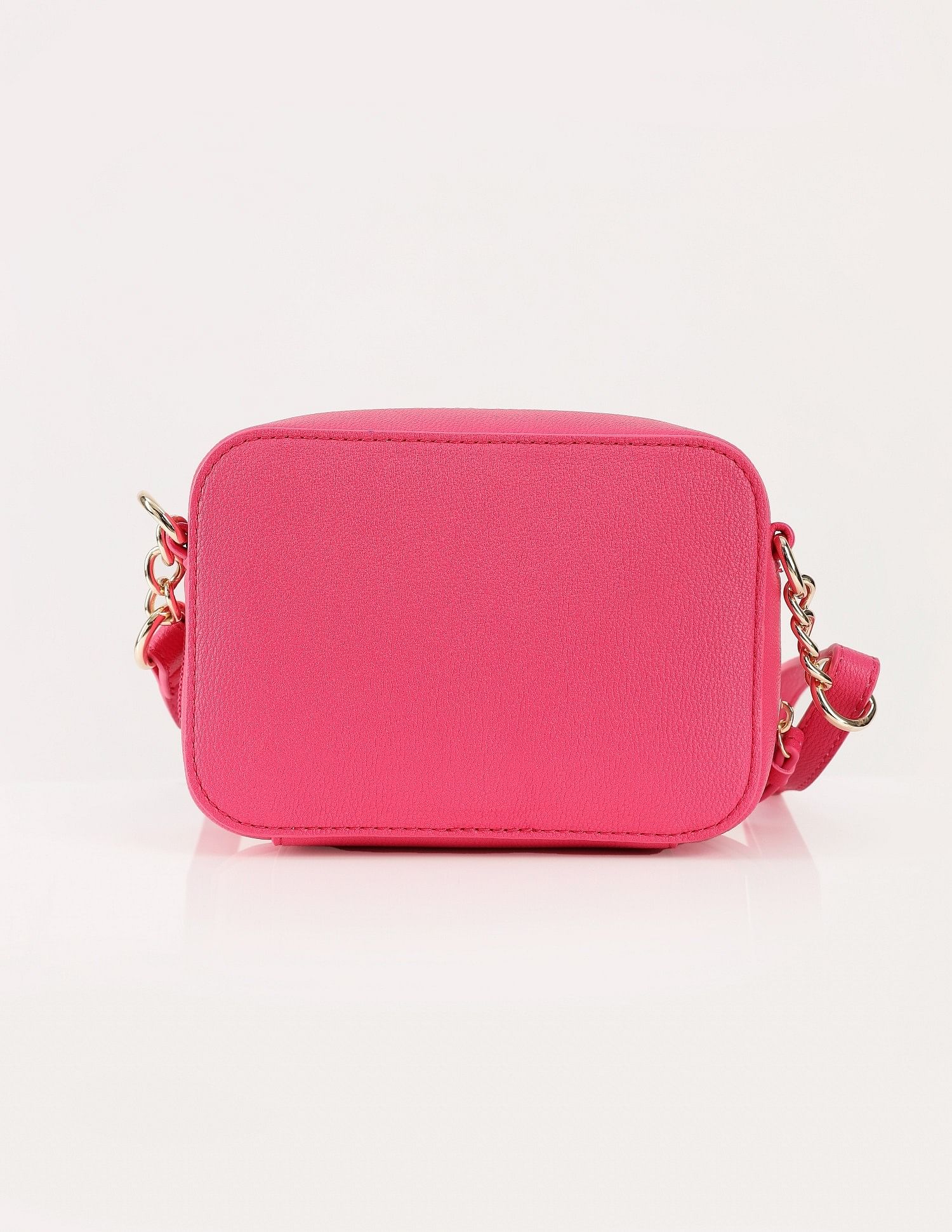 Tommy Hilfiger Solid Pink Pu Sling Bag