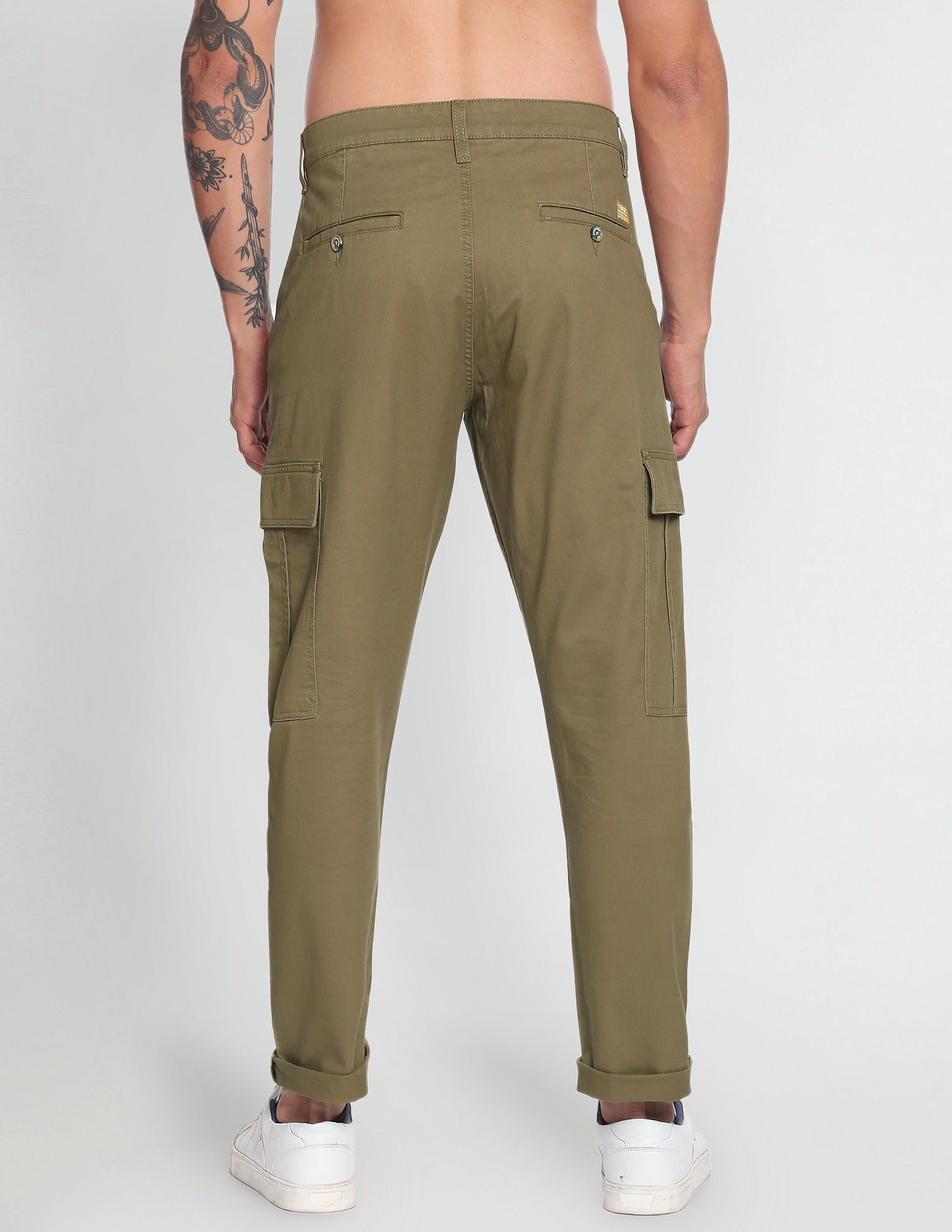 BOSS - Kids' chino-fit cargo trousers in stretch piqué fabric