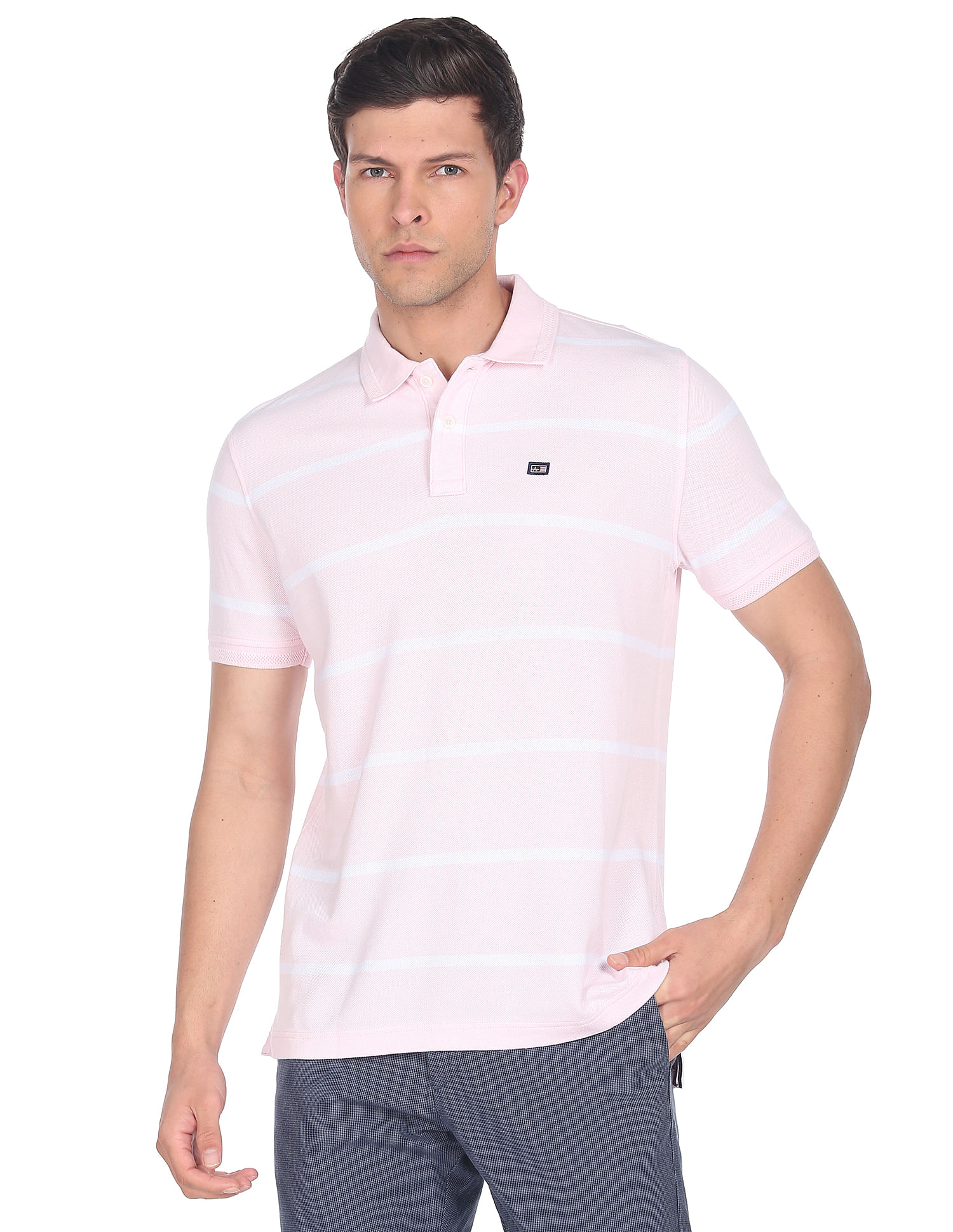 Arrow Sports Pocket Striped Polo Shirt