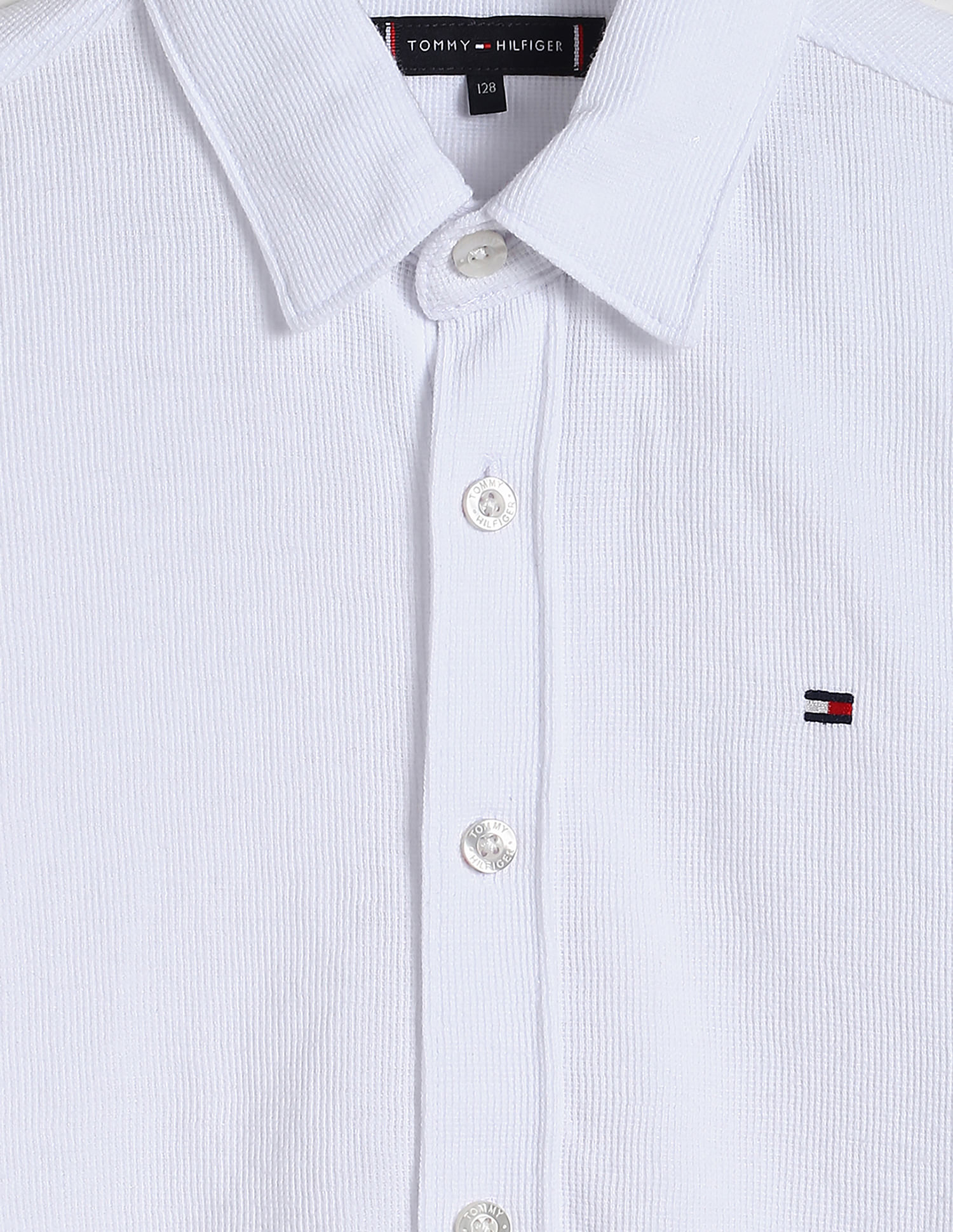Tommy Hilfiger Kids Boys Solid Regular-Fit Cotton Shirt