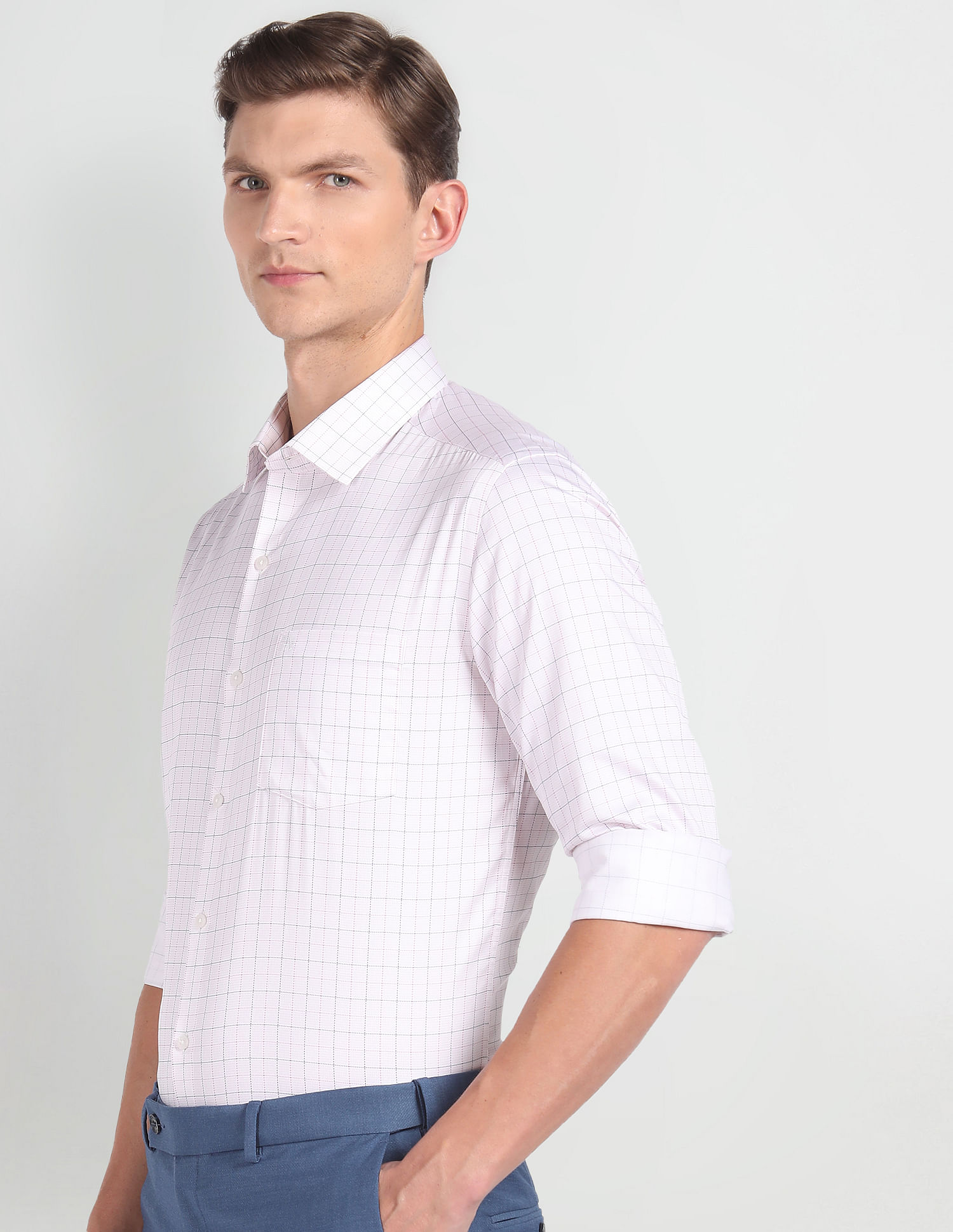 Arrow Graph Check Manhattan Slim Fit Shirt