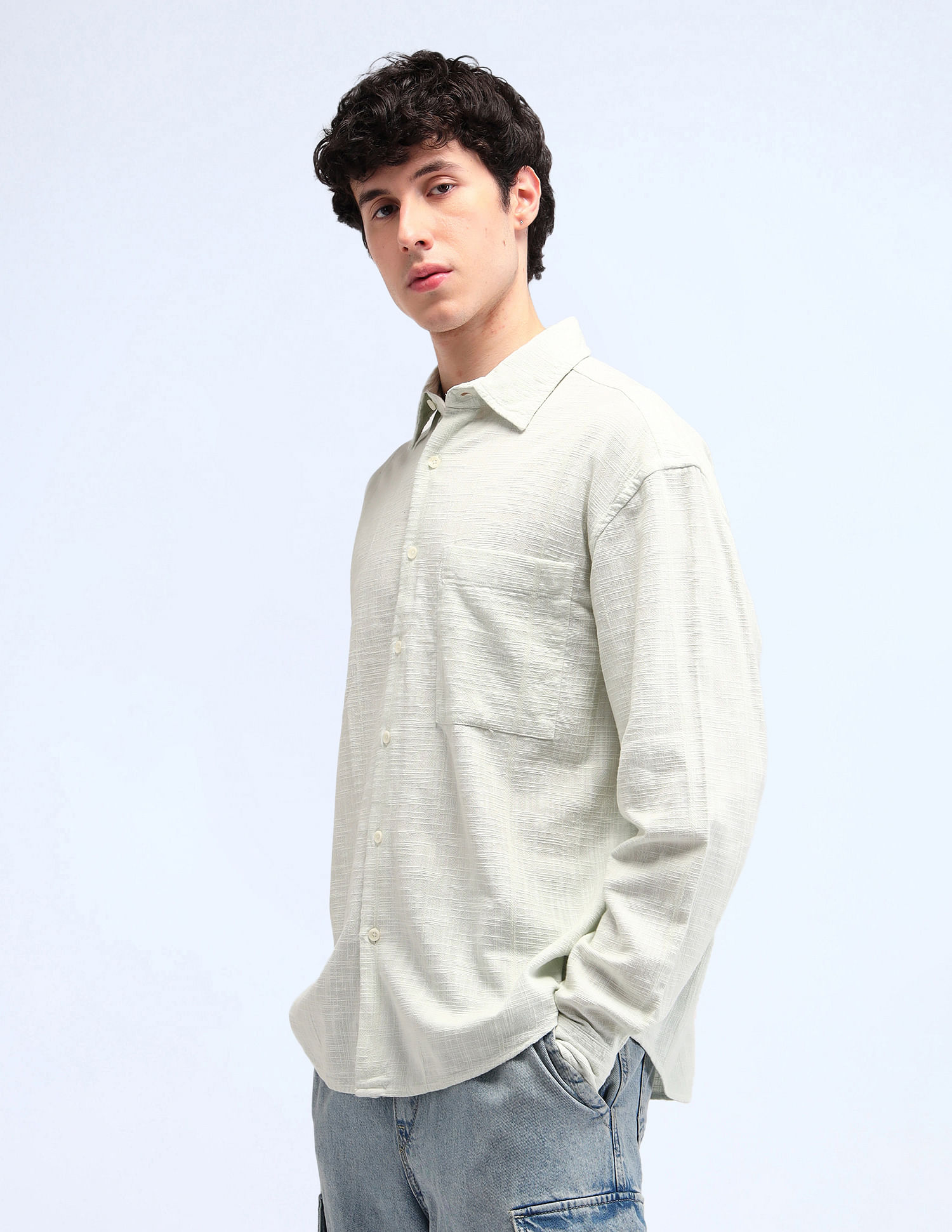 Flying Machine All-Over Oversized Fit Shirt