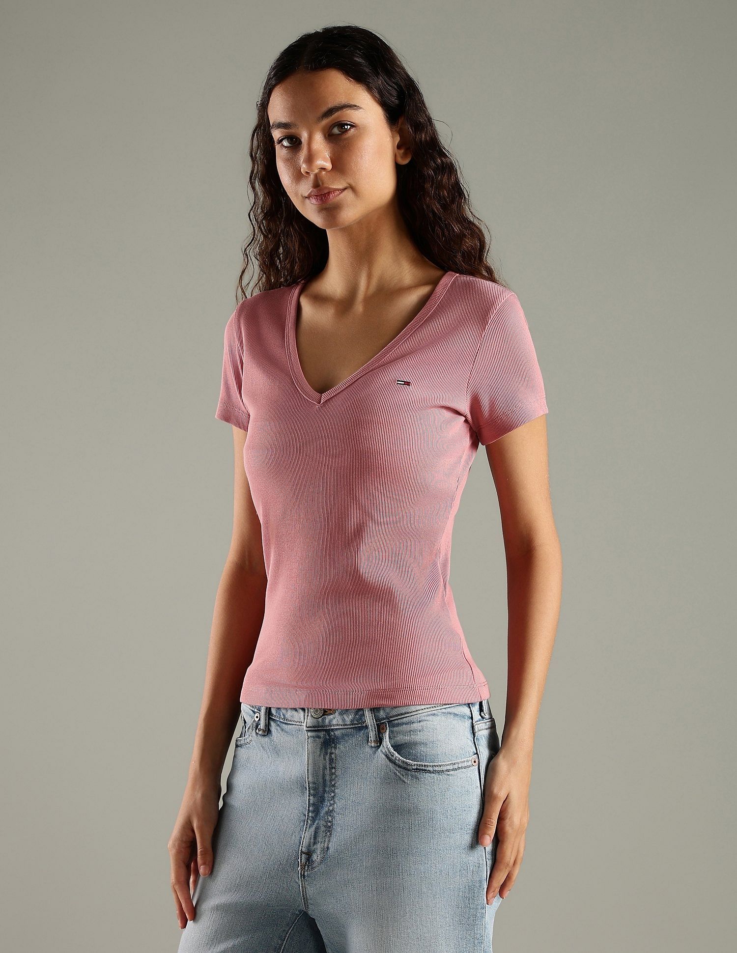 Tommy Hilfiger Solid Slim Fit Cotton T-Shirt