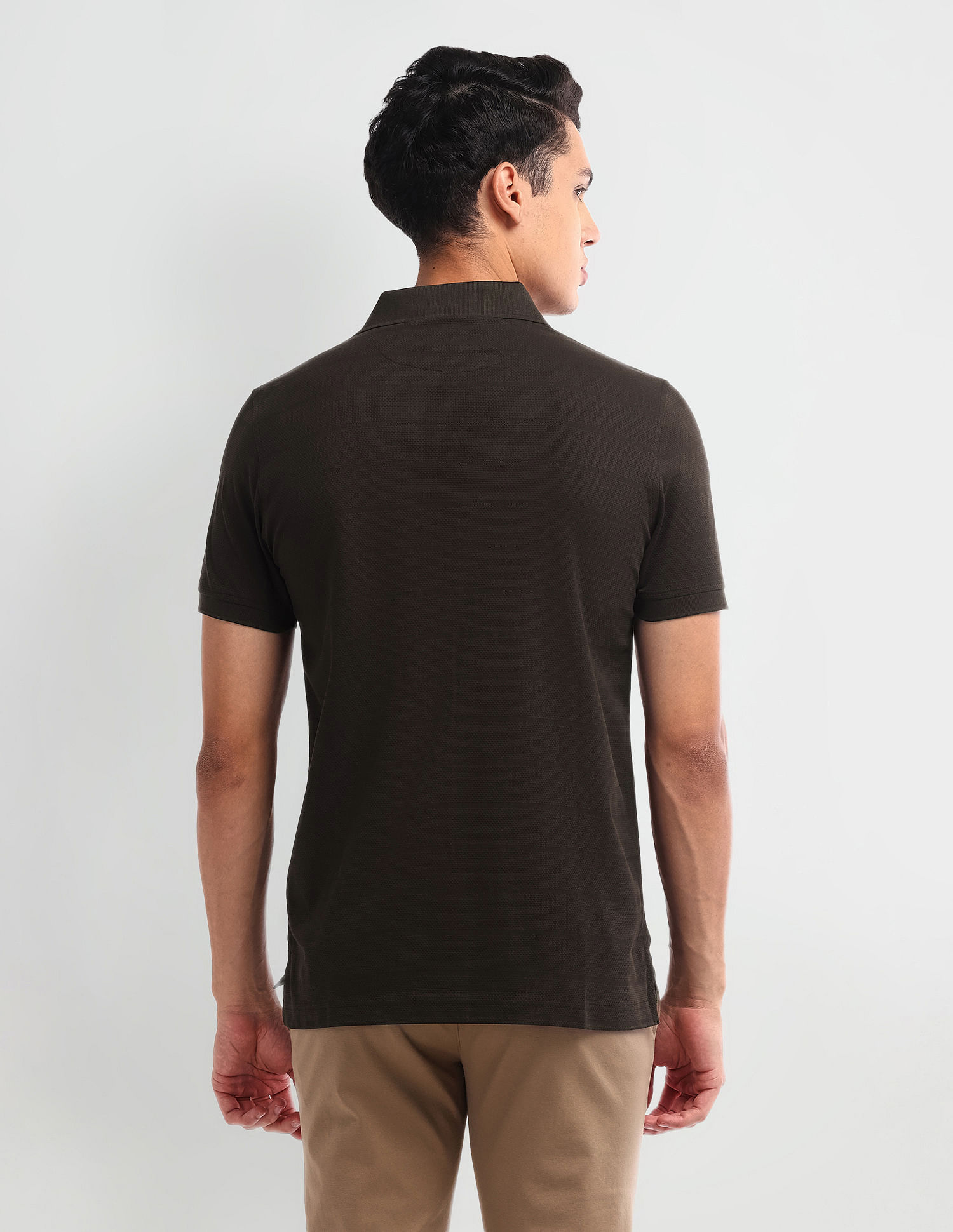 Arrow Horizontal Stripe Cotton Polo Shirt