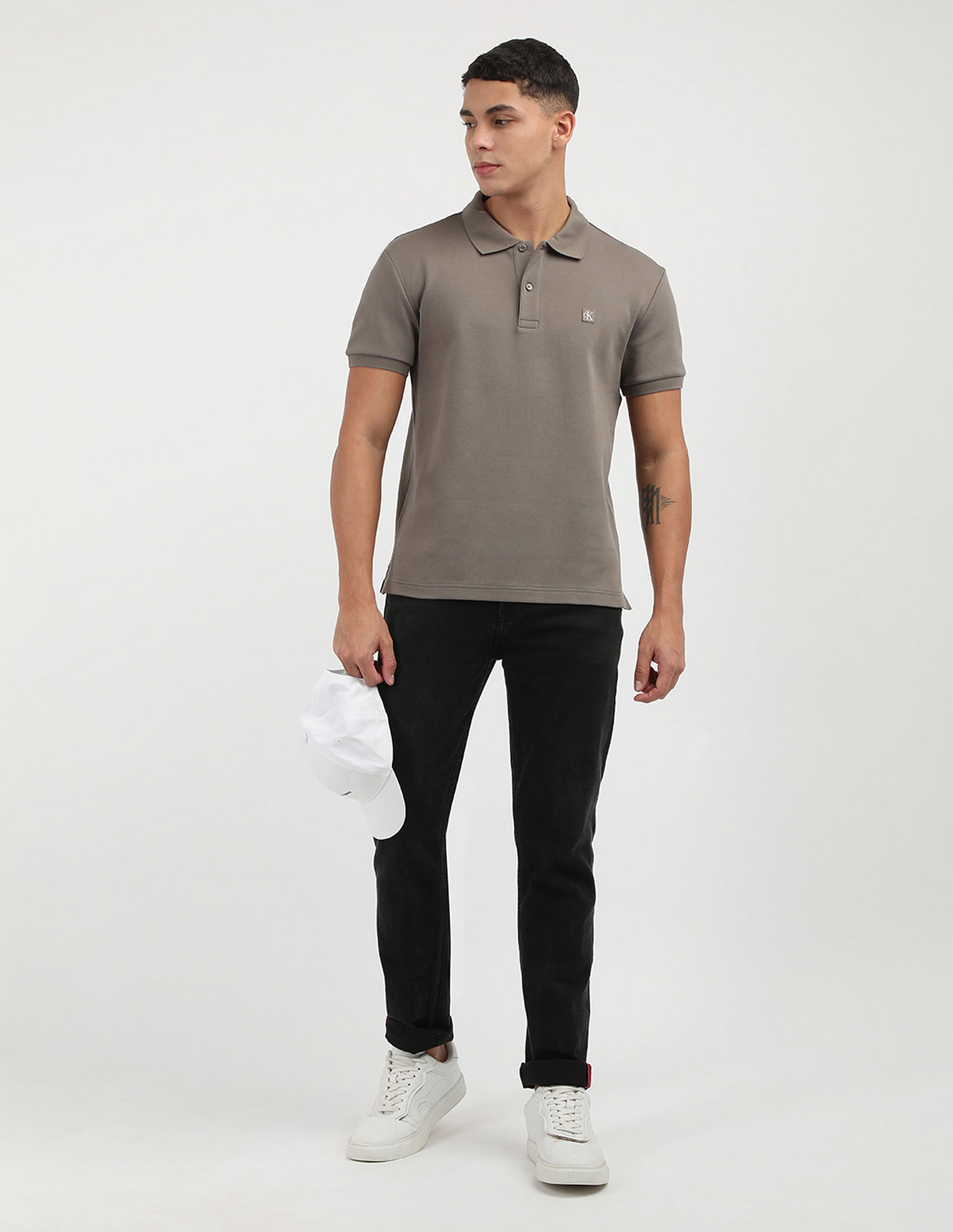 Calvin Klein Solid Badge Logo Polo Shirt