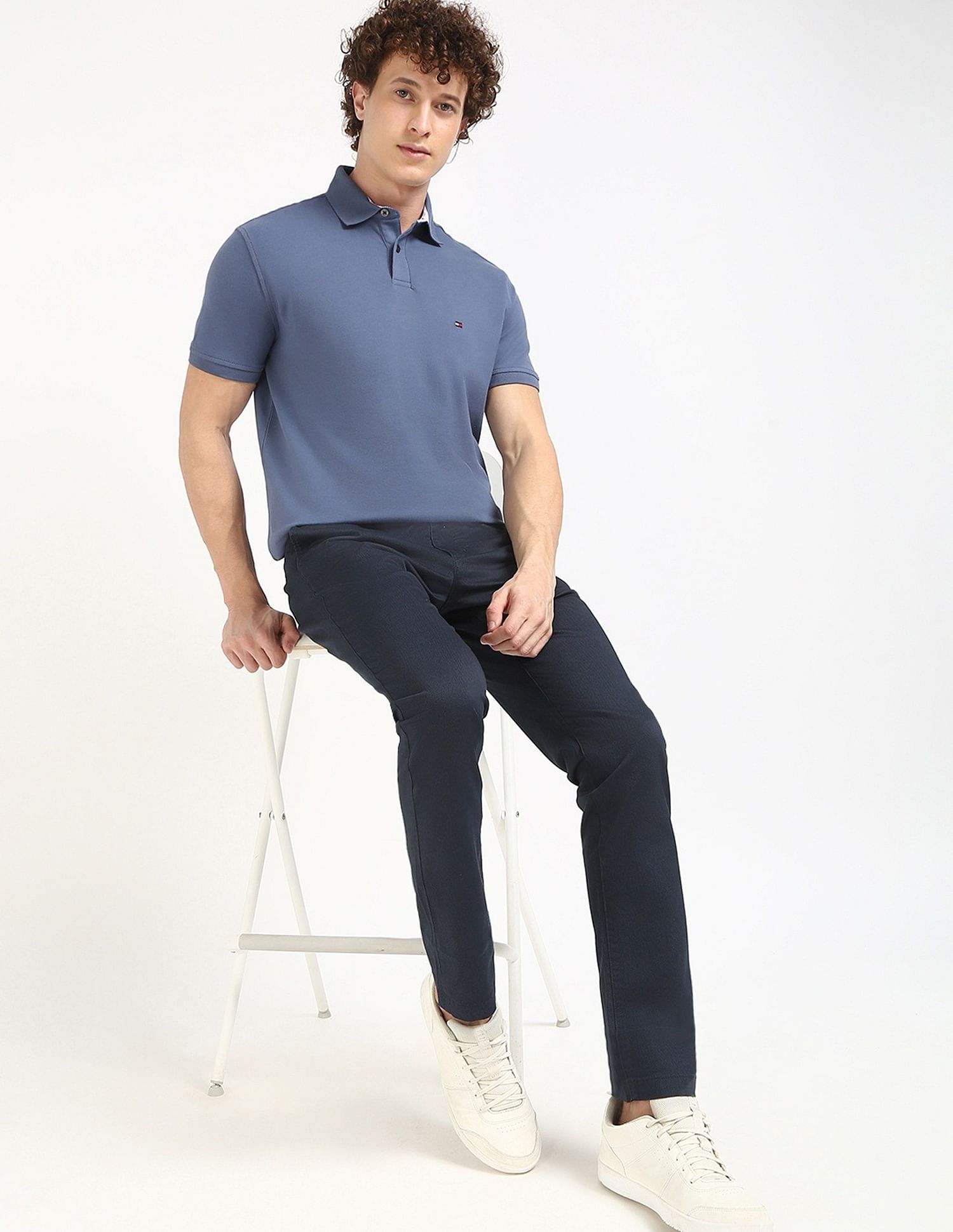 Tommy Hilfiger Solid Regular-Fit Cotton Polo Shirt