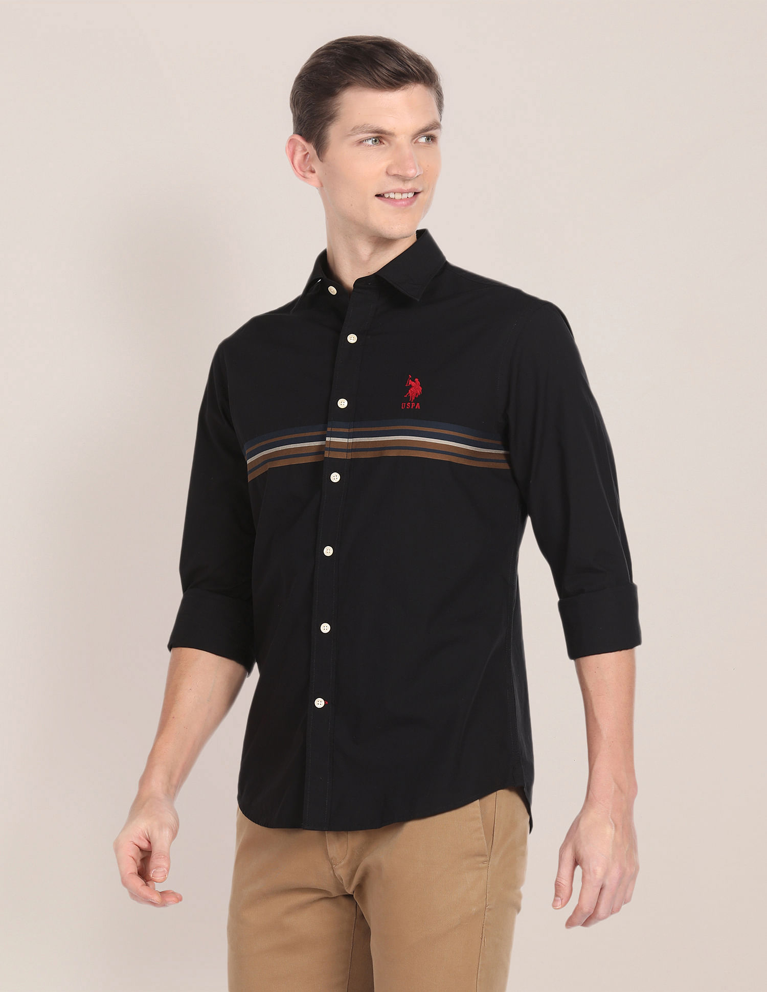 U.S. Polo Assn. Pure Cotton Horizontal Stripped Shirt