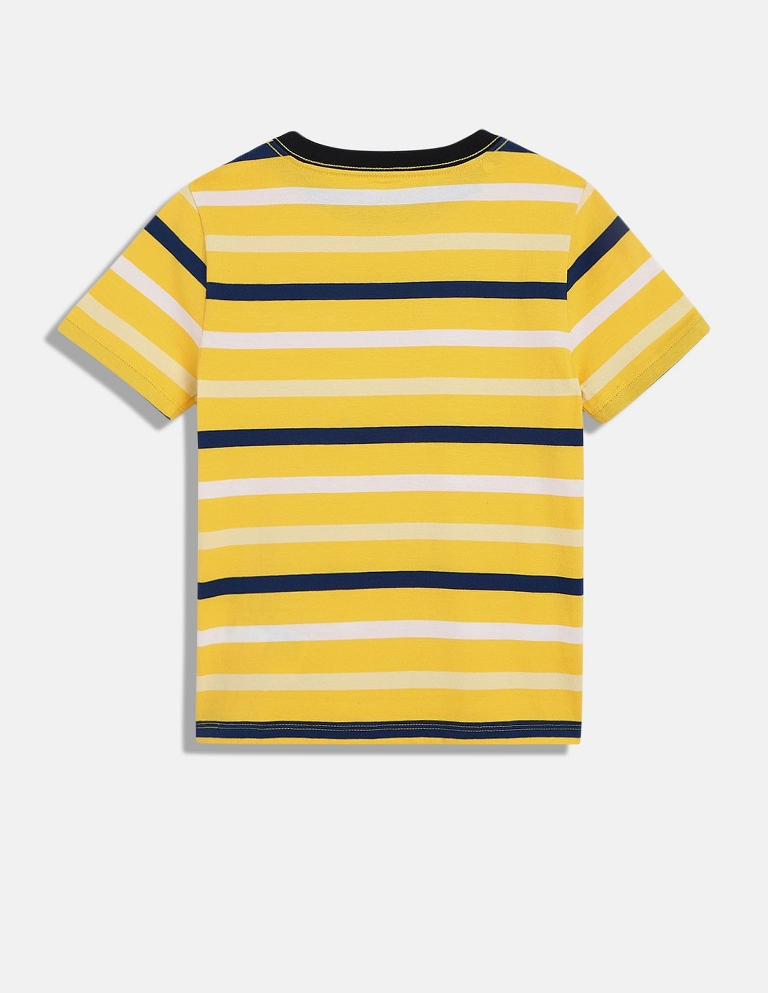 Tommy Hilfiger Boys Yellow Horizontal Striped T-Shirt