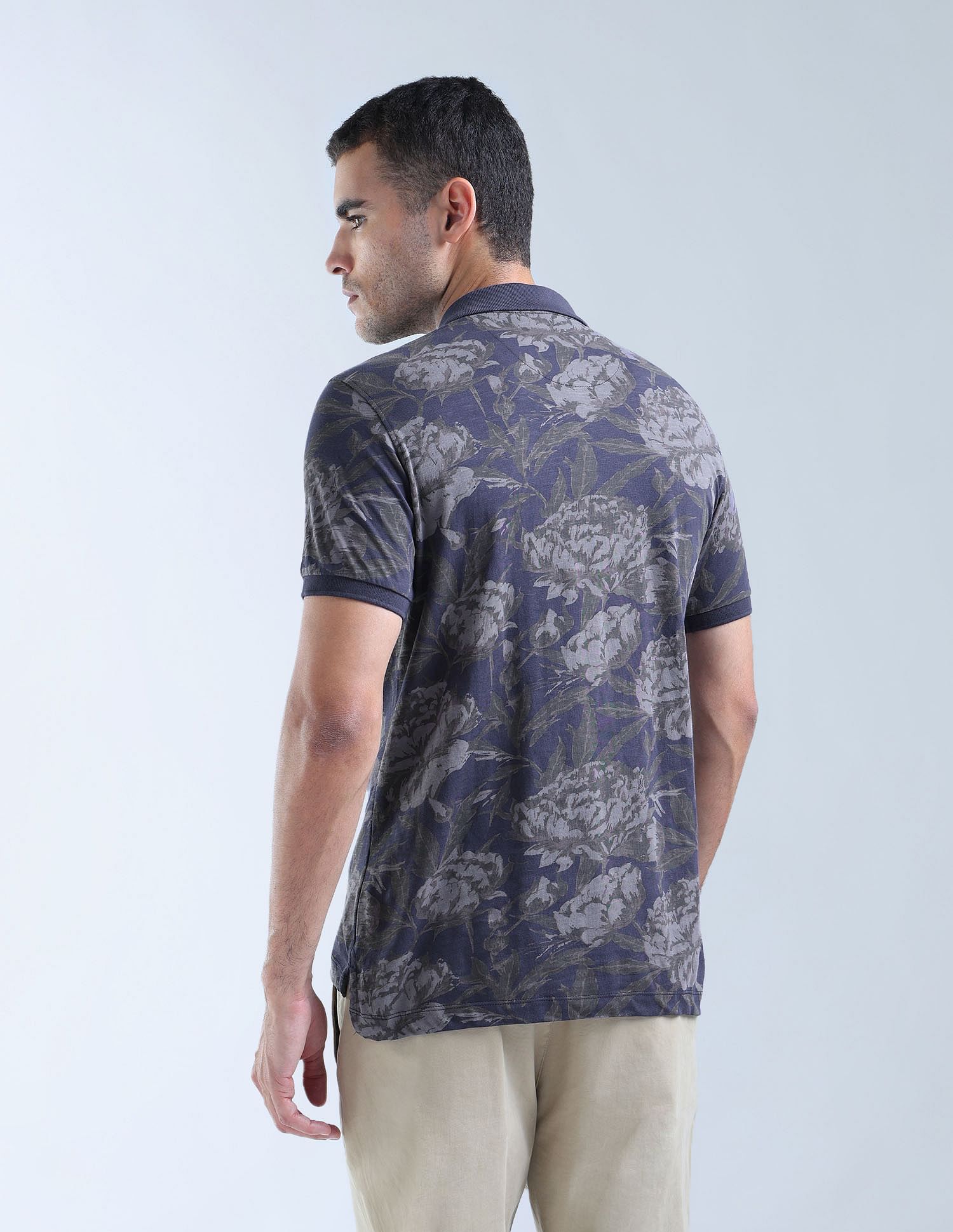 Flying Machine Floral Printed Digitopia Polo Shirt