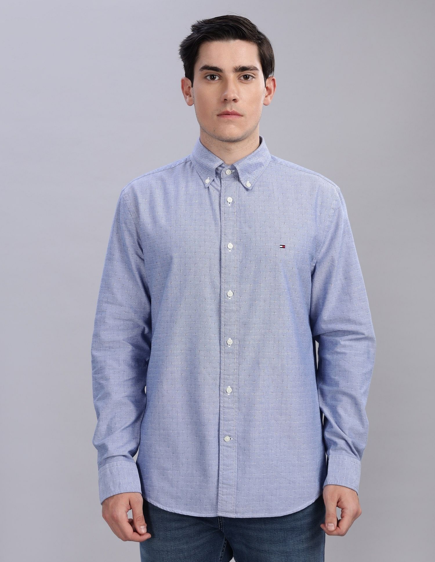 Tommy Hilfiger Textured Regular-Fit Oxford Woven Shirt