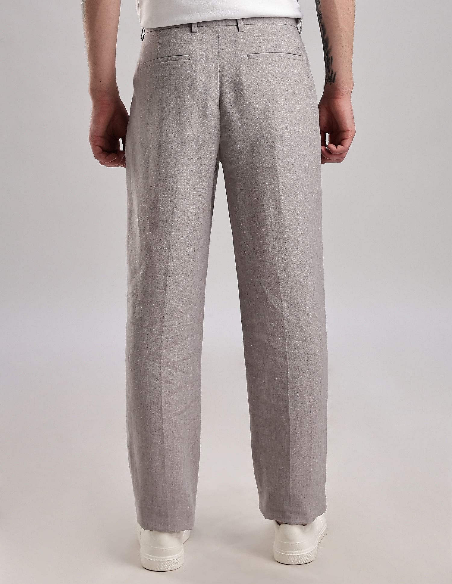 Calvin Klein Jeans Slim-Fit Solid Mid Rise Trousers