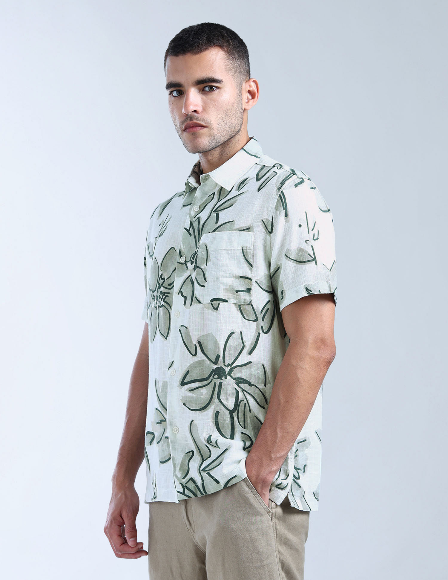 Flying Machine Regular Fit Floral Printed Shirt