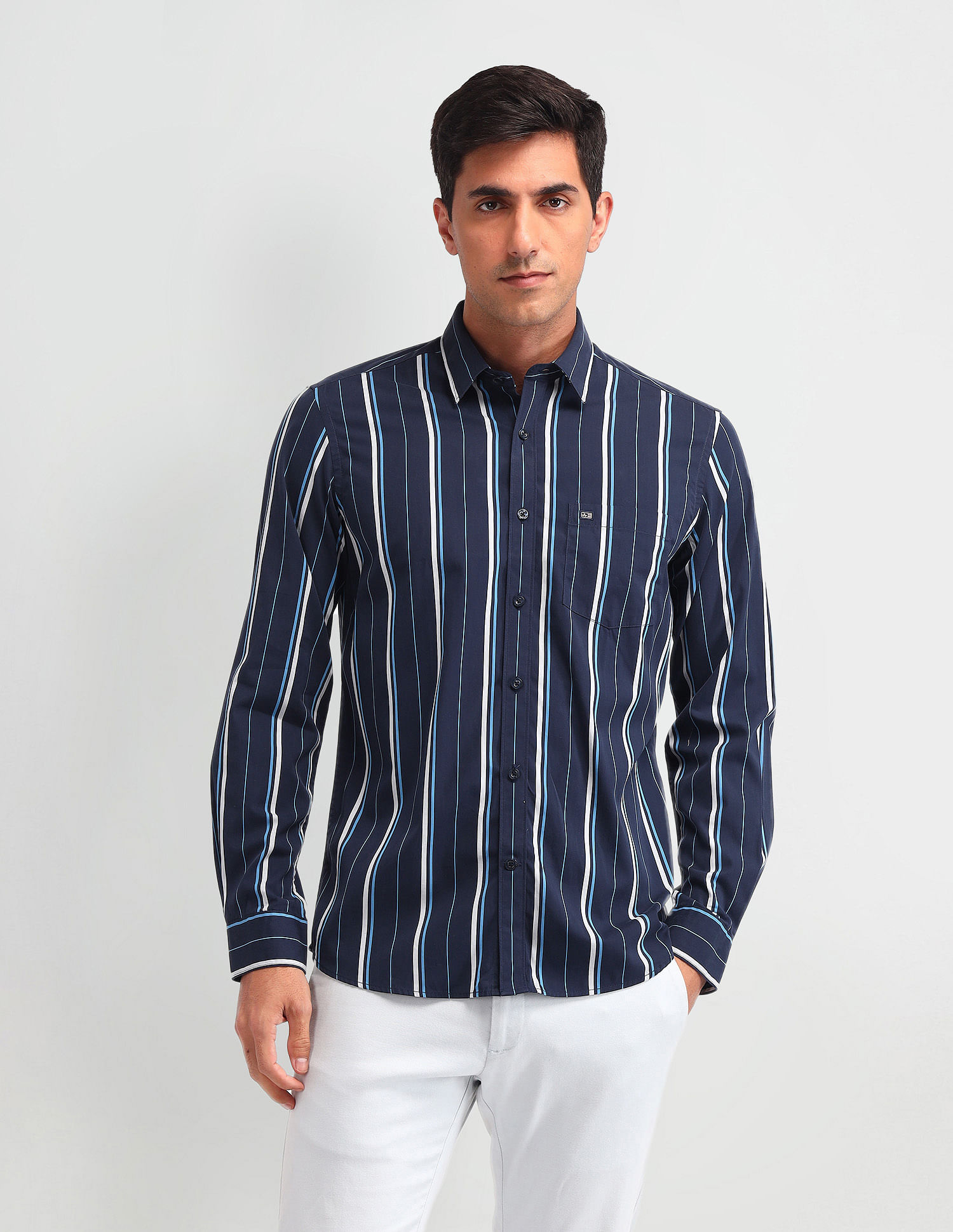 Arrow Sport Vertical Striped Tailored Fit Shirt
