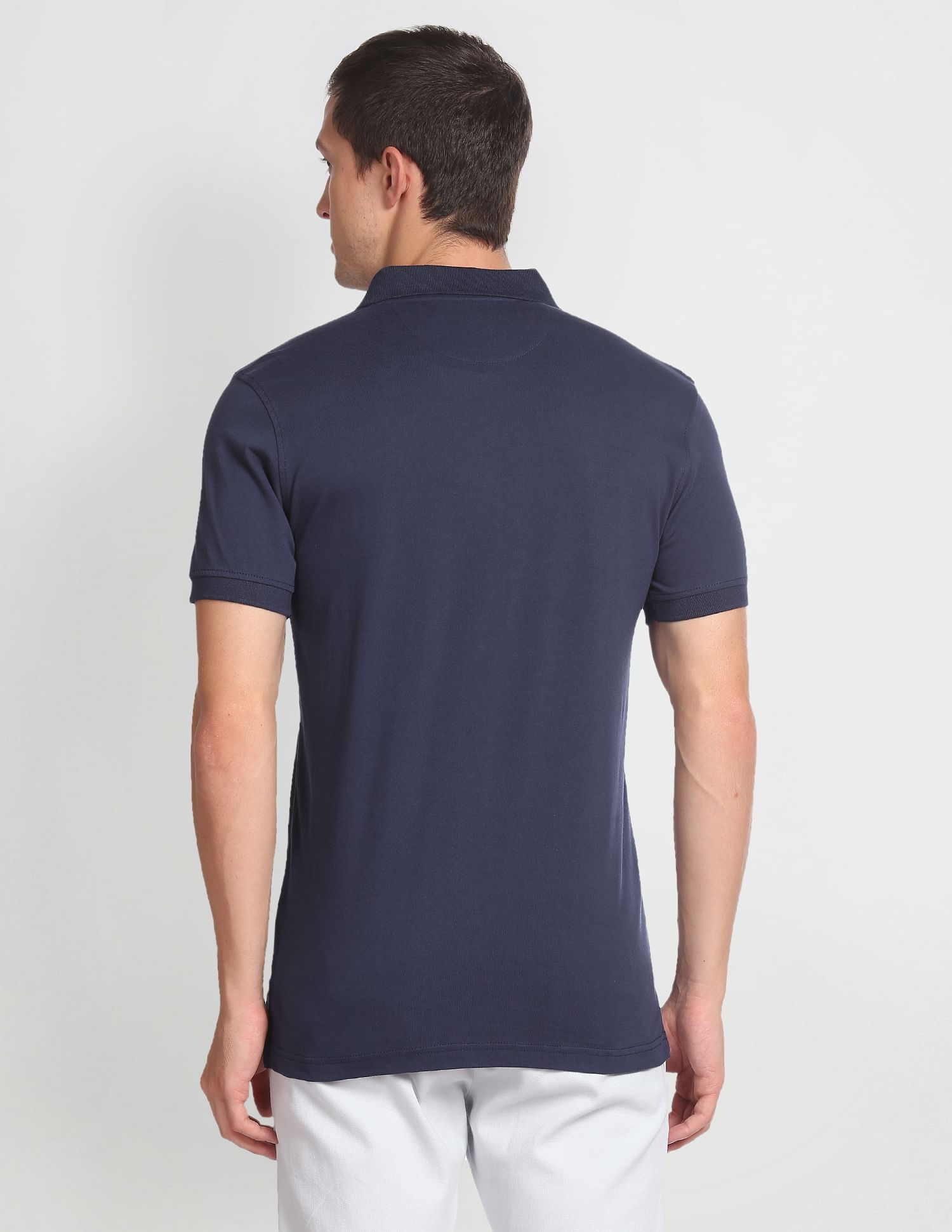 Arrow Sports Horizontal Stripe Cotton Polo Shirt