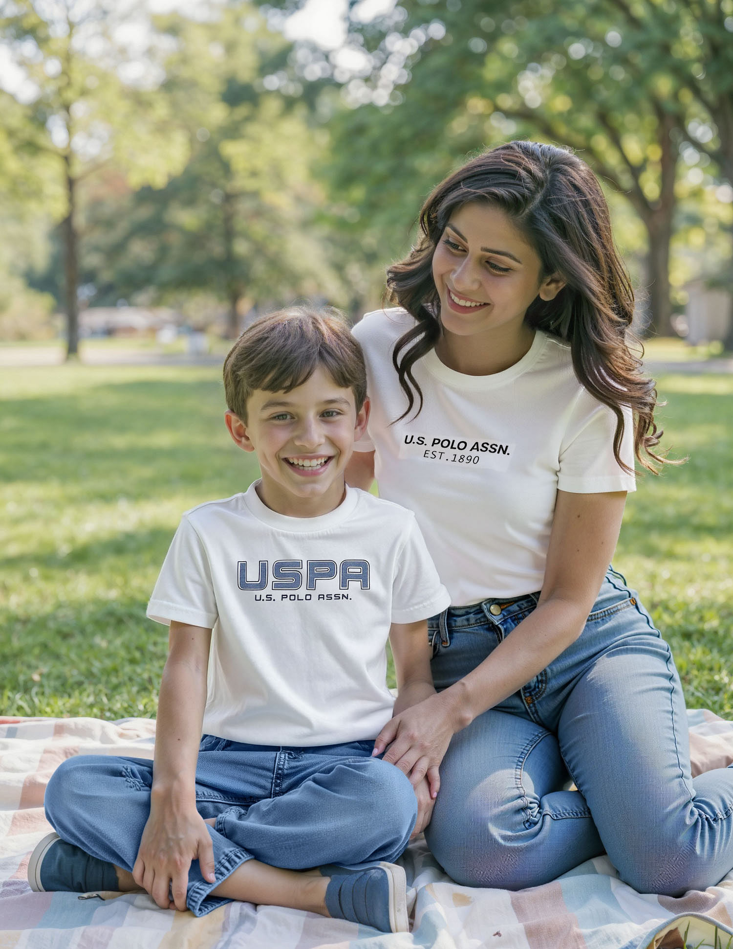 U.S. Polo Assn. Women Pure Cotton Sticker Print T-Shirt