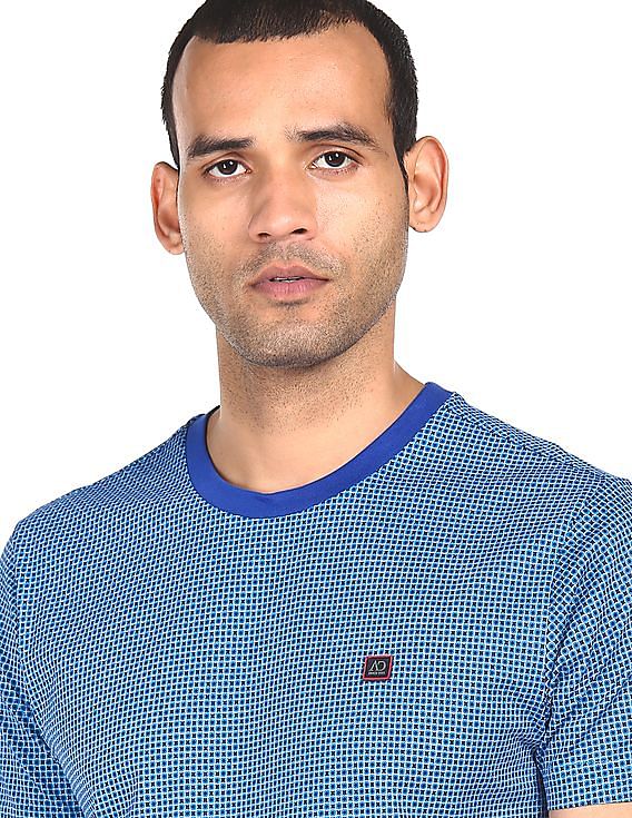 AD by Arvind Crew Neck Printed T-Shirt
