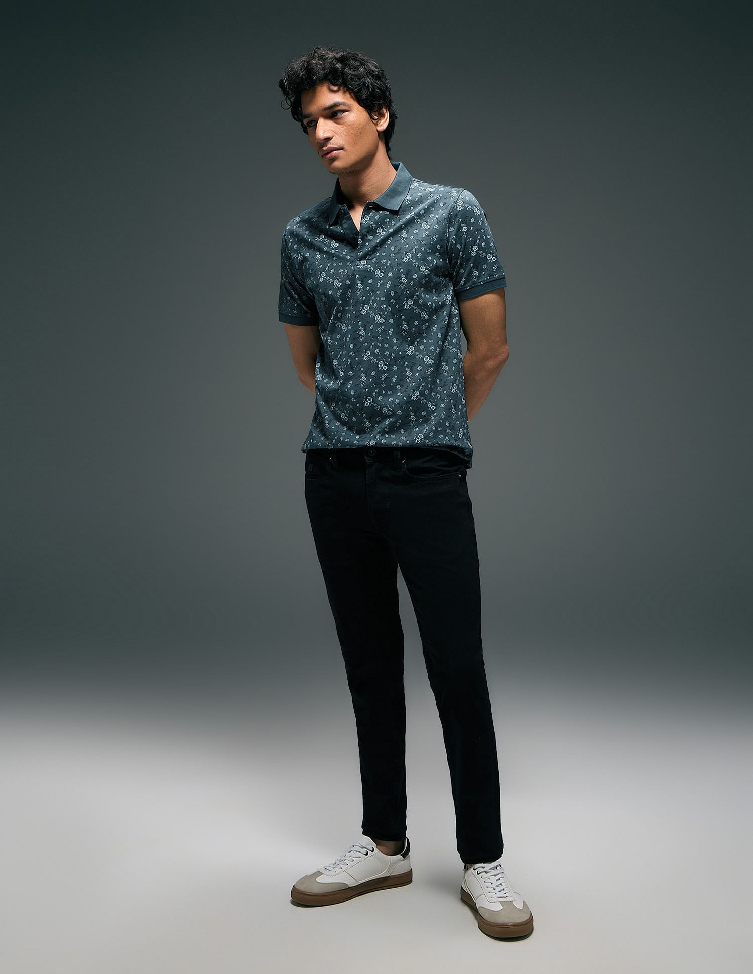 Flying Machine All Over Printed Regular Fit Polo Shirt