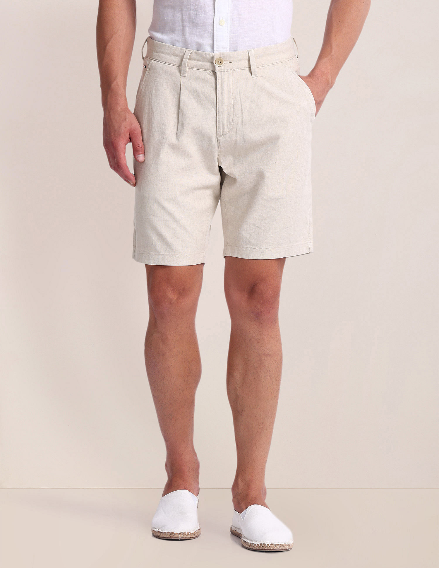 U.S. Polo Assn. Slim Straight Cotton Linen Shorts