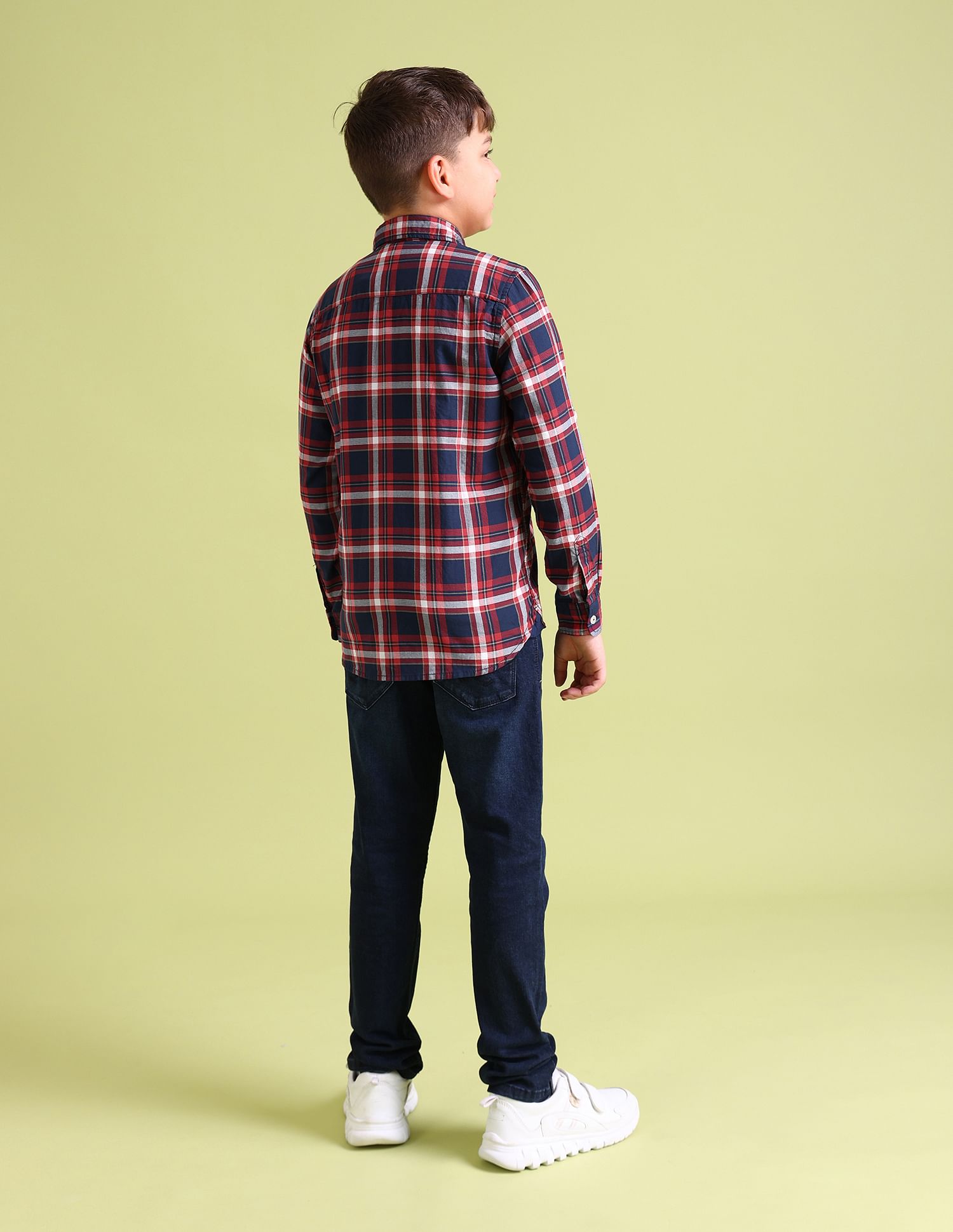 U.S. Polo Assn. Kids Boys Spread Collar Check Shirt