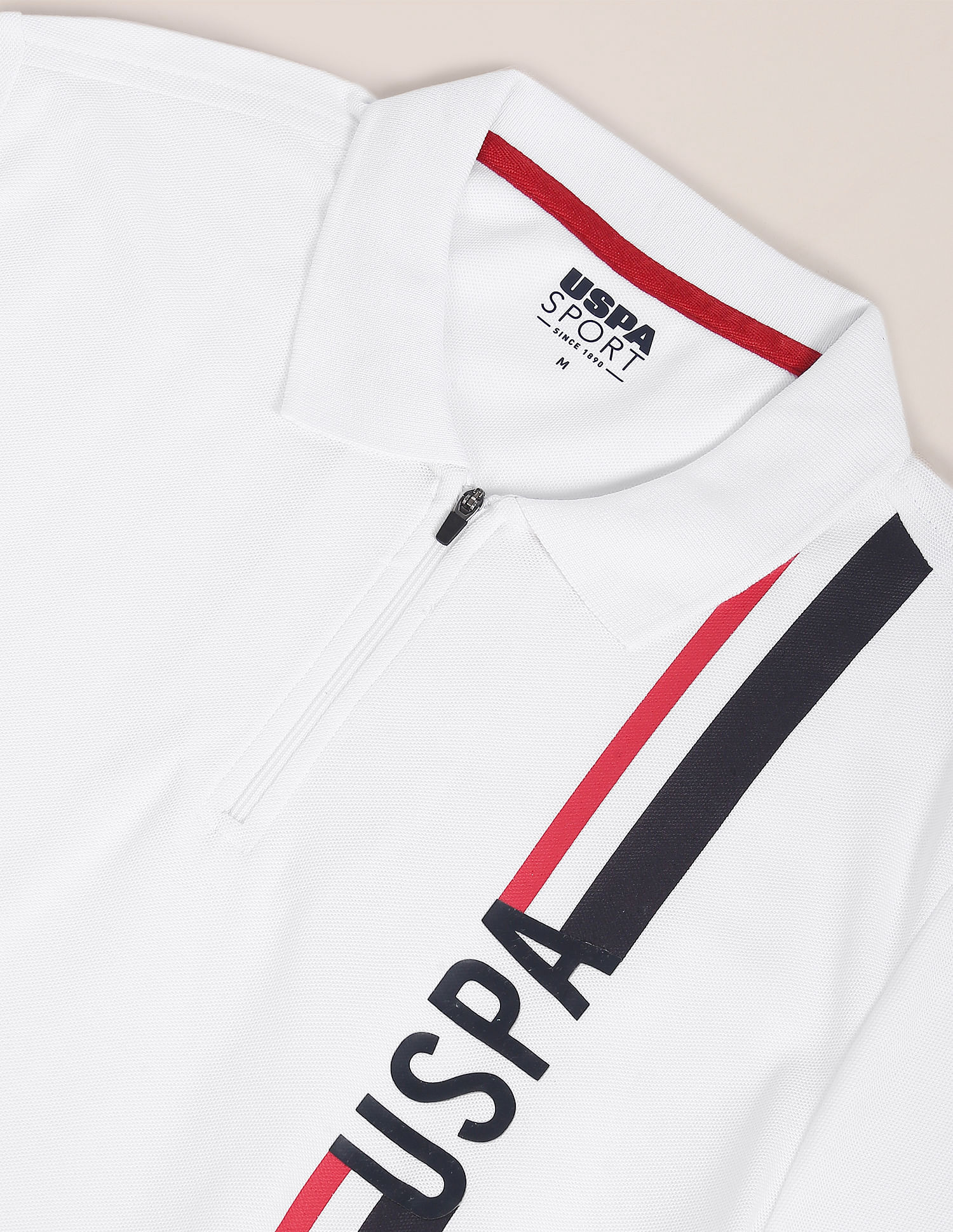 U.S. Polo Assn. Men White Graphic Print Polo Shirt
