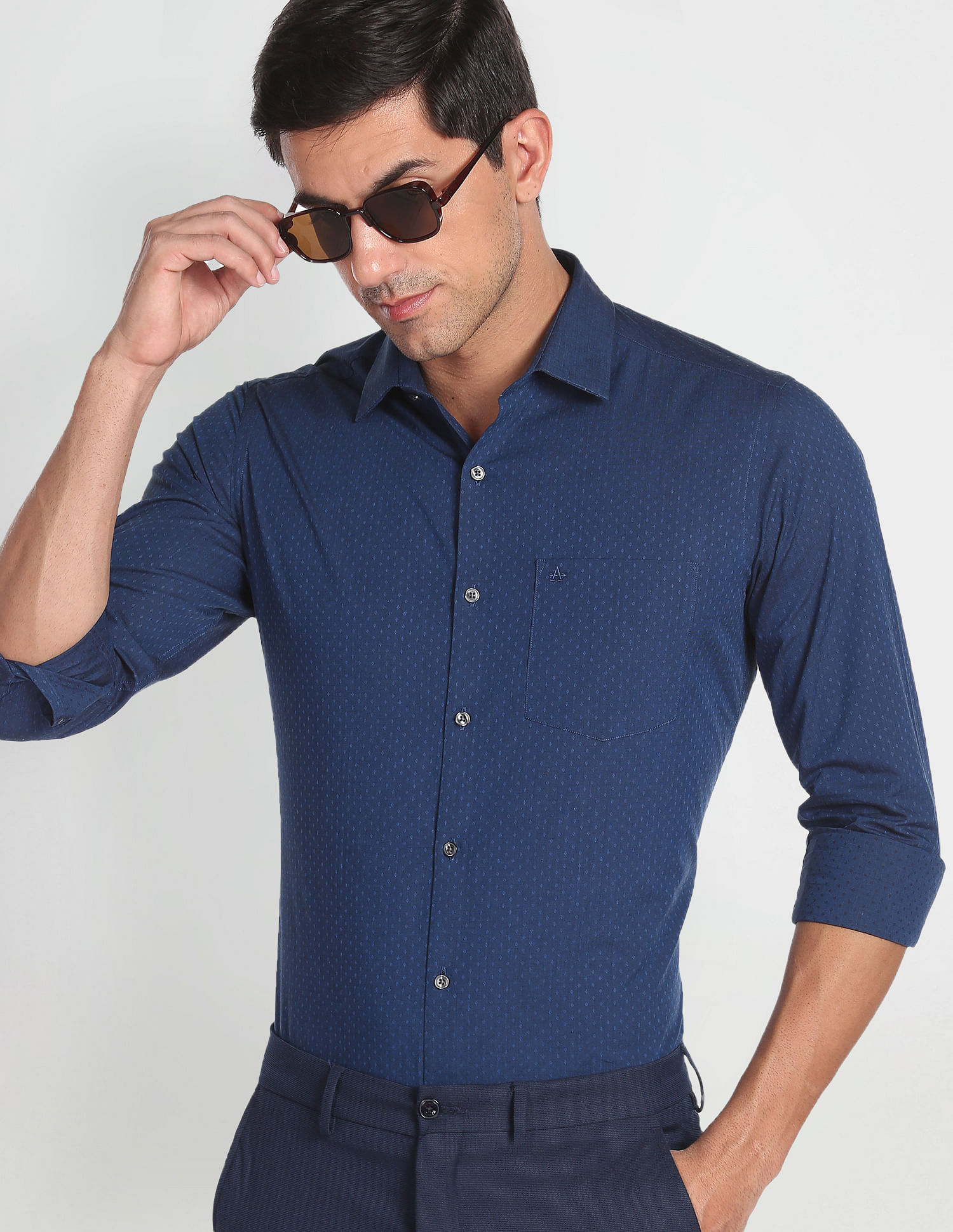 Arrow Self Design Cotton Formal Shirt