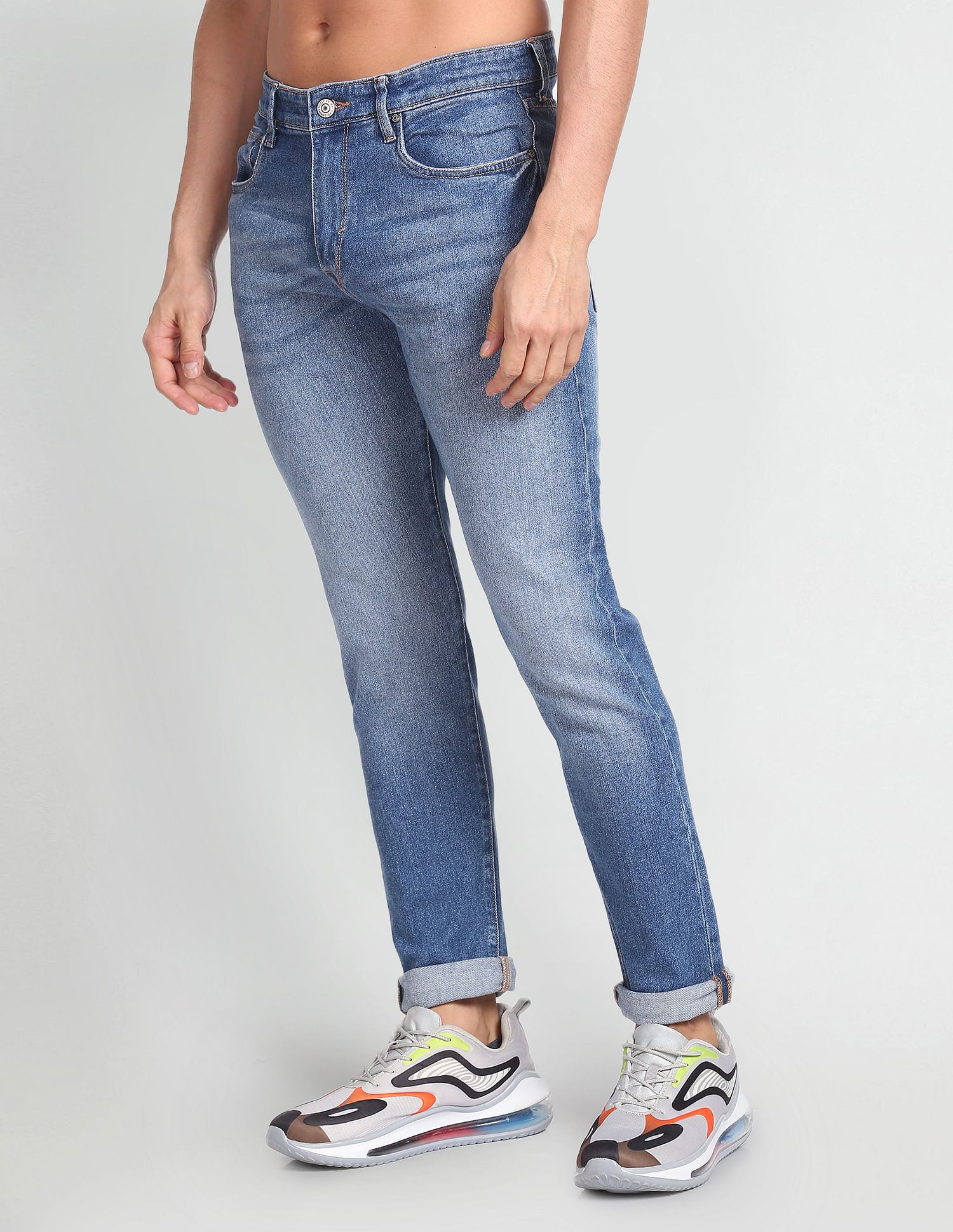 Flying Machine Slash Slim Tapered Fit Stone Wash Jeans