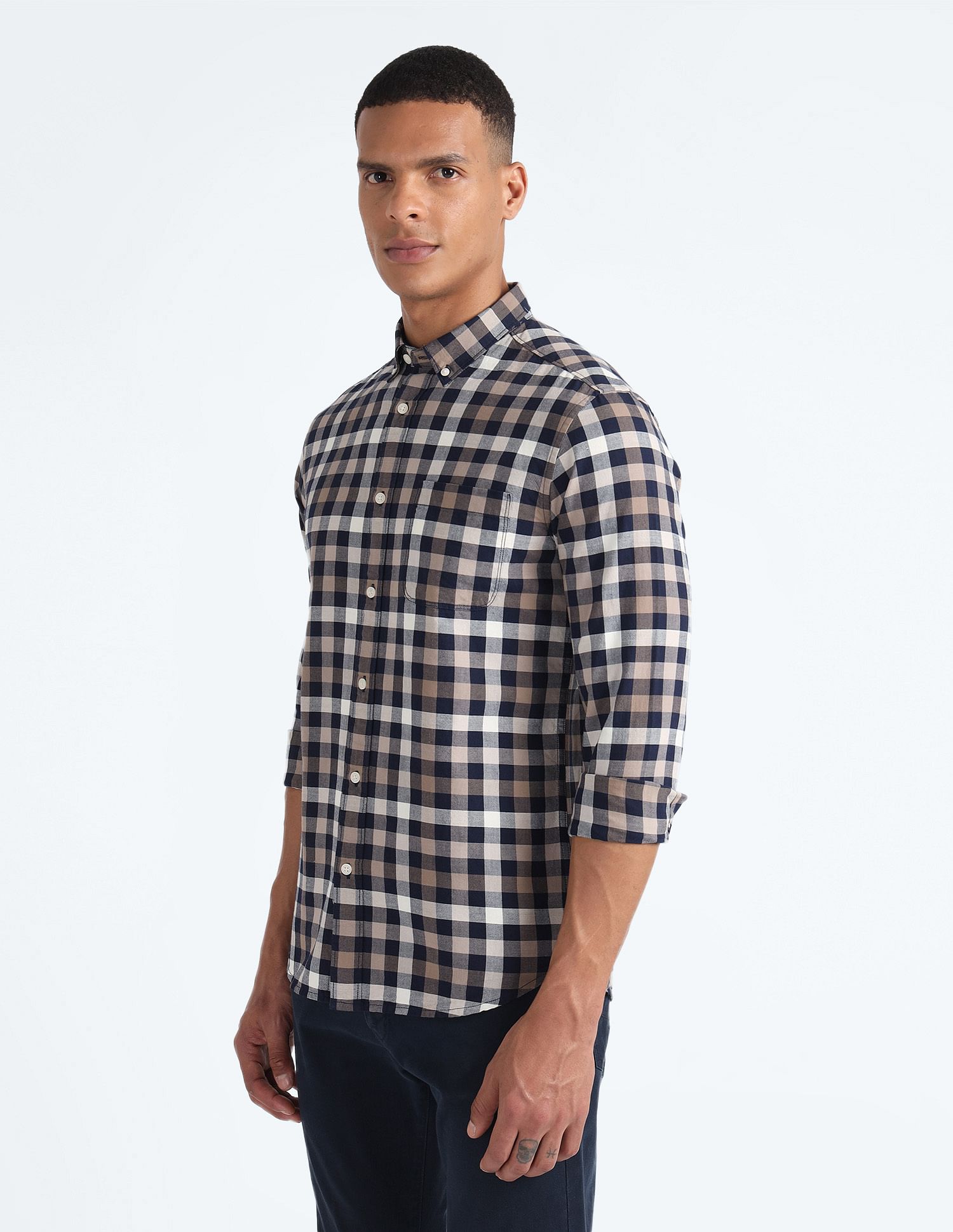 Flying Machine Pure Cotton Check Shirt