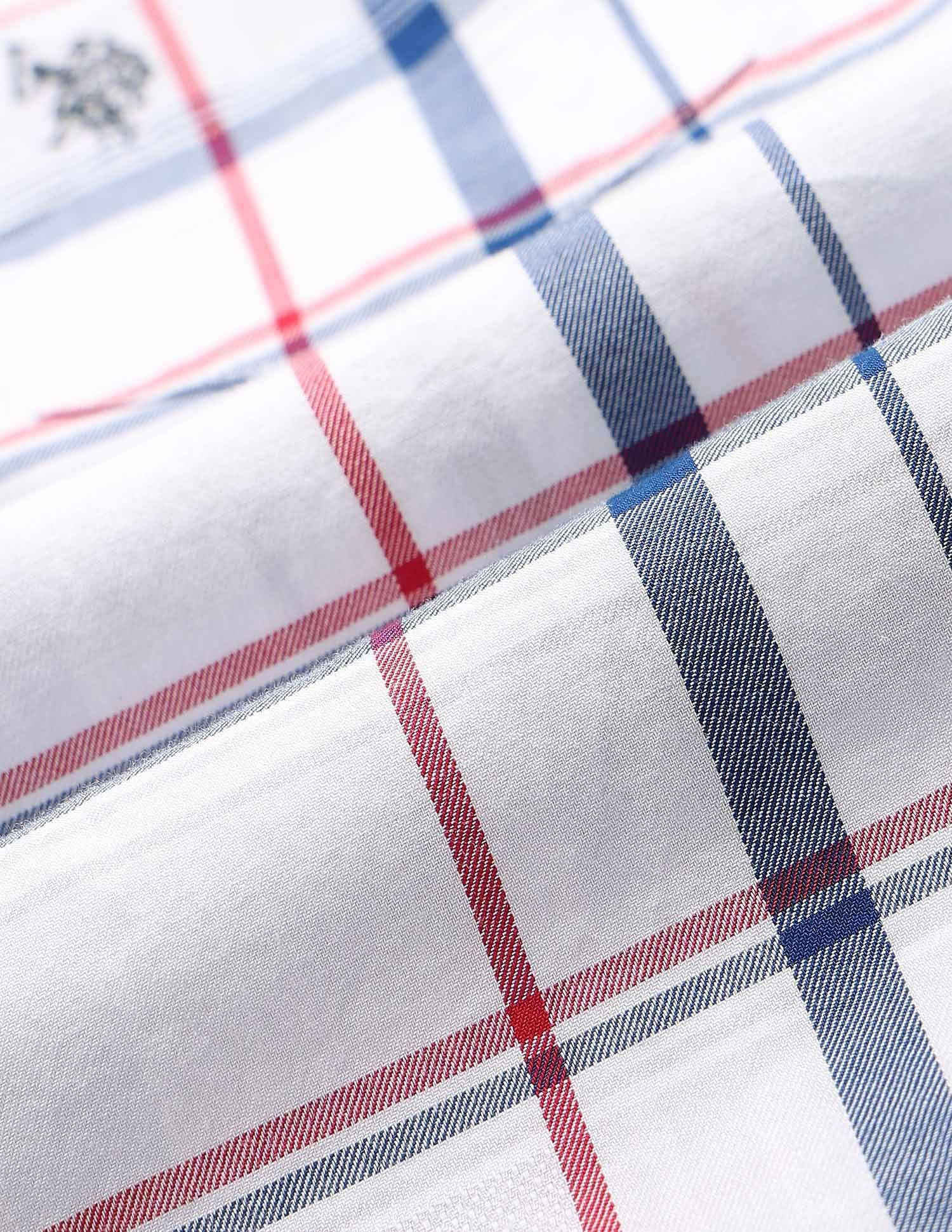 U.S. Polo Assn. Kids Boys Grid Tattersall Checked Regular Fit Shirt