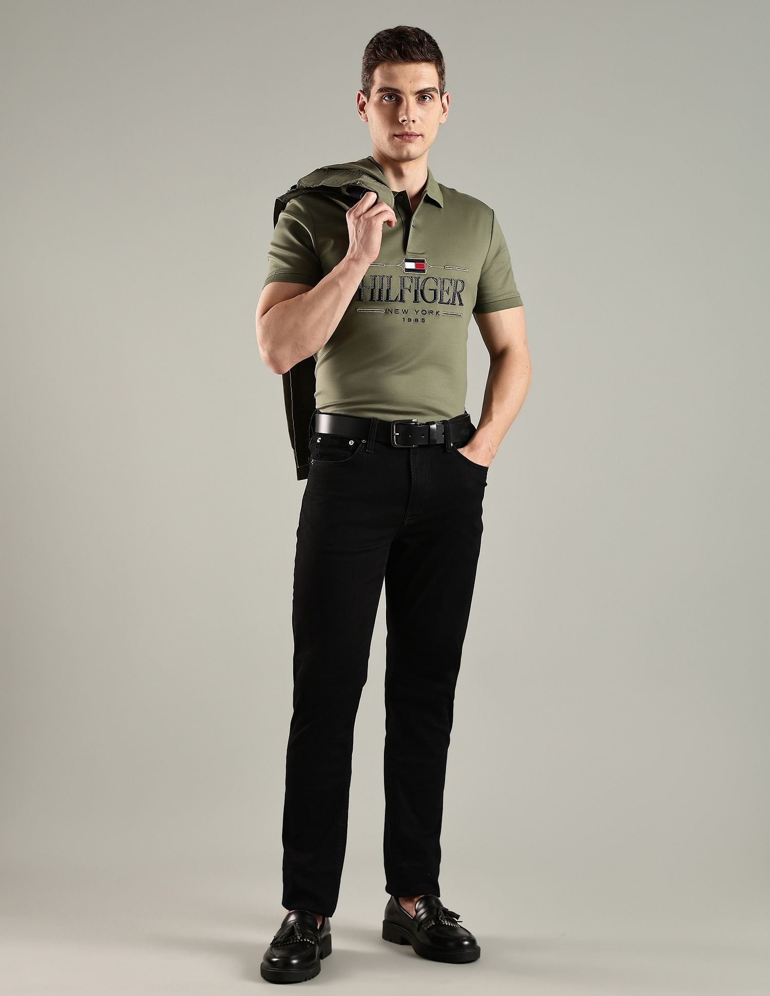 Tommy Hilfiger Embroidered Logo Regular Fit Cotton Polo T-Shirt