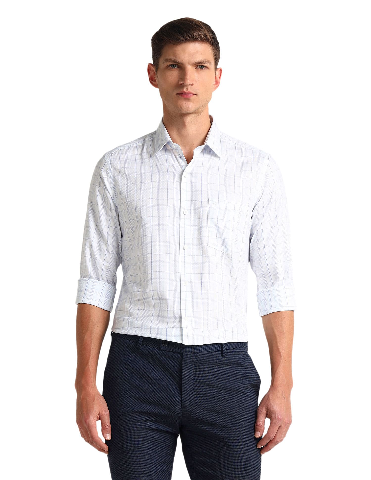 Arrow Slim Fit Grid Tattersall Checked Shirt
